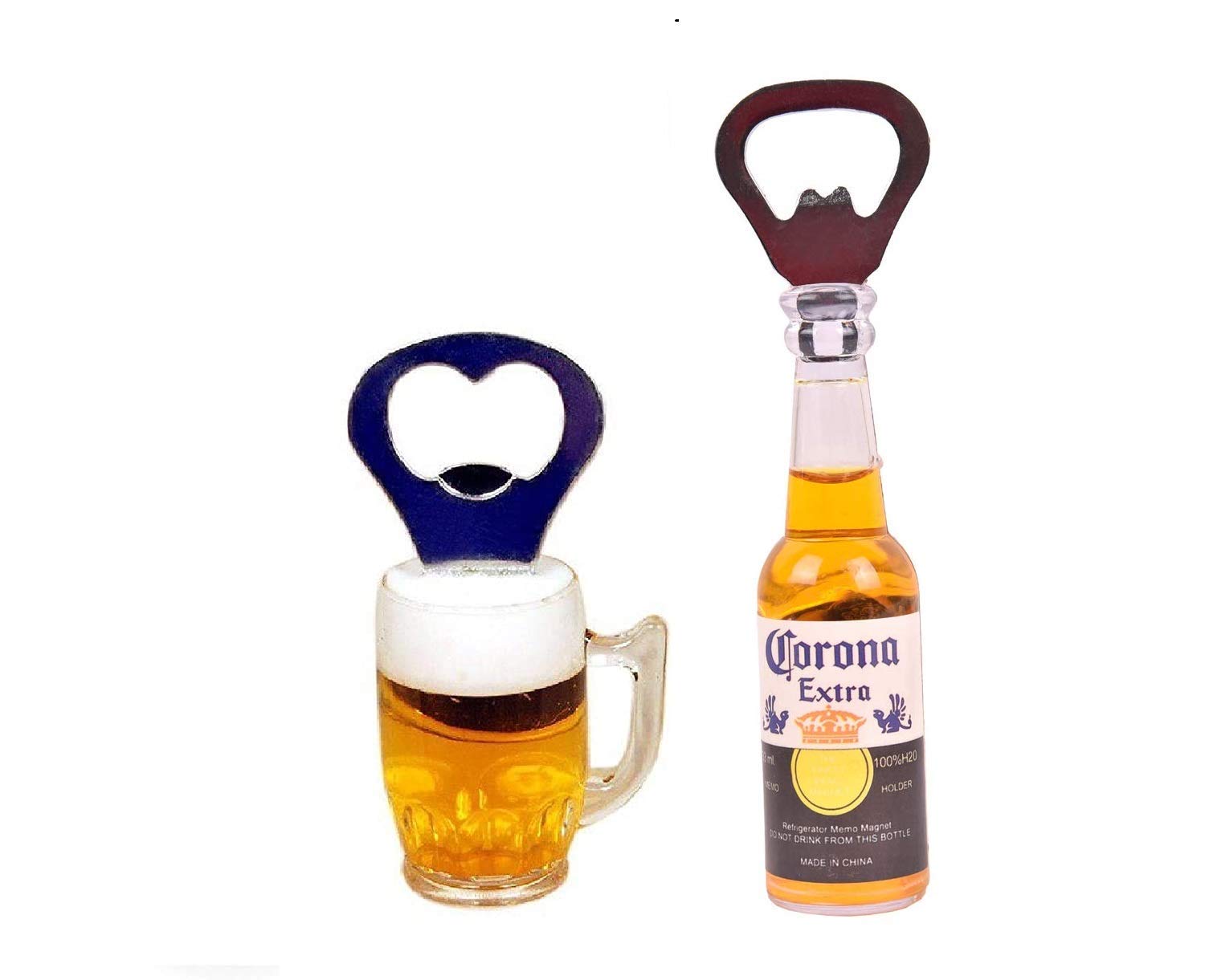 Craftize Mstore 2-Pack Bottle Opener Fridge Magnet - Bar Accessories for Beer, Wine & Soda Bottles - Perfect for Kitchen, Bar, Party & Home Decor