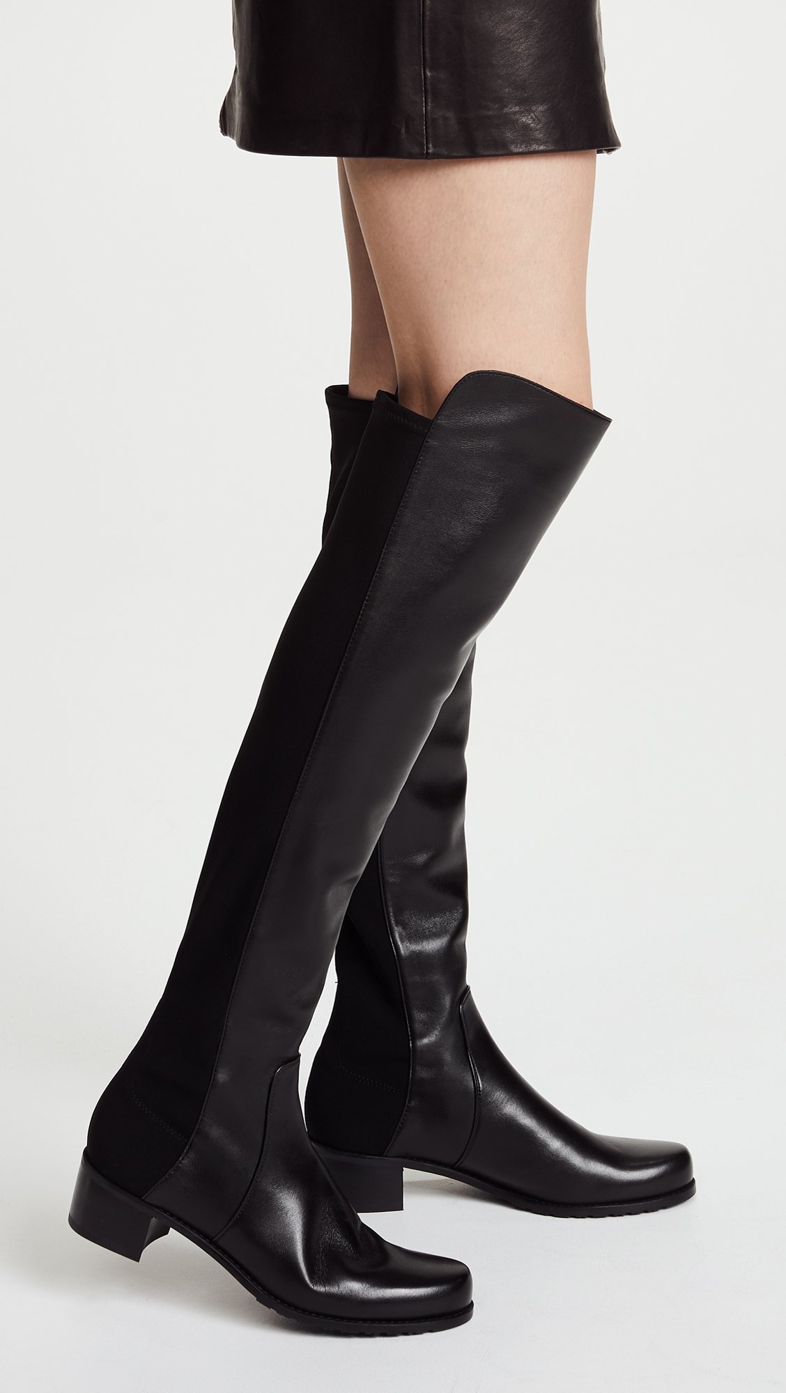 Stuart Weitzman Women's Reserve Tall Boots - Genuine Leather Knee High Riding Boots for Women, Comfortable Heel & Stylish Winter Fashion (Perfect for Office, Date Night & Cold Weather Outfits)