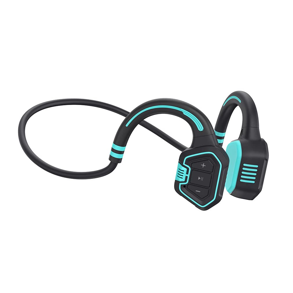 YODZ Bone Conduction Bluetooth Headphones - IP68 Waterproof Wireless Open-Ear Headphones with Built-in Mic, HD Stereo & 16GB Storage - Perfect for Running, Cycling, Workouts & Hiking (Green) | Stay Connected During Outdoor Adventures & Gym Sessions