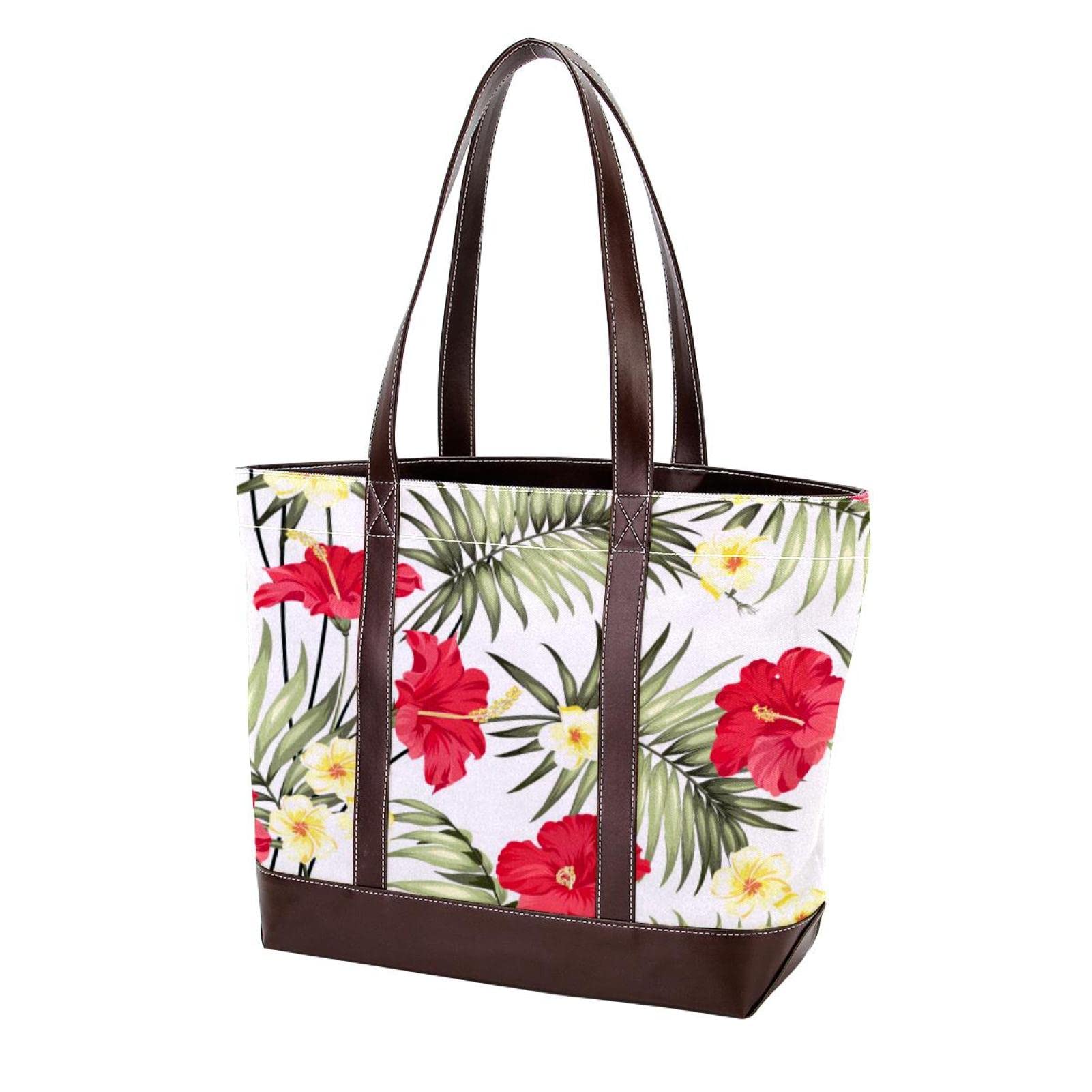 Dinosaur Print Tote Bags for Women - Large Leather & Canvas Shoulder Bags, Top Handle Satchel Purses - Perfect for Work, Travel & Everyday Use