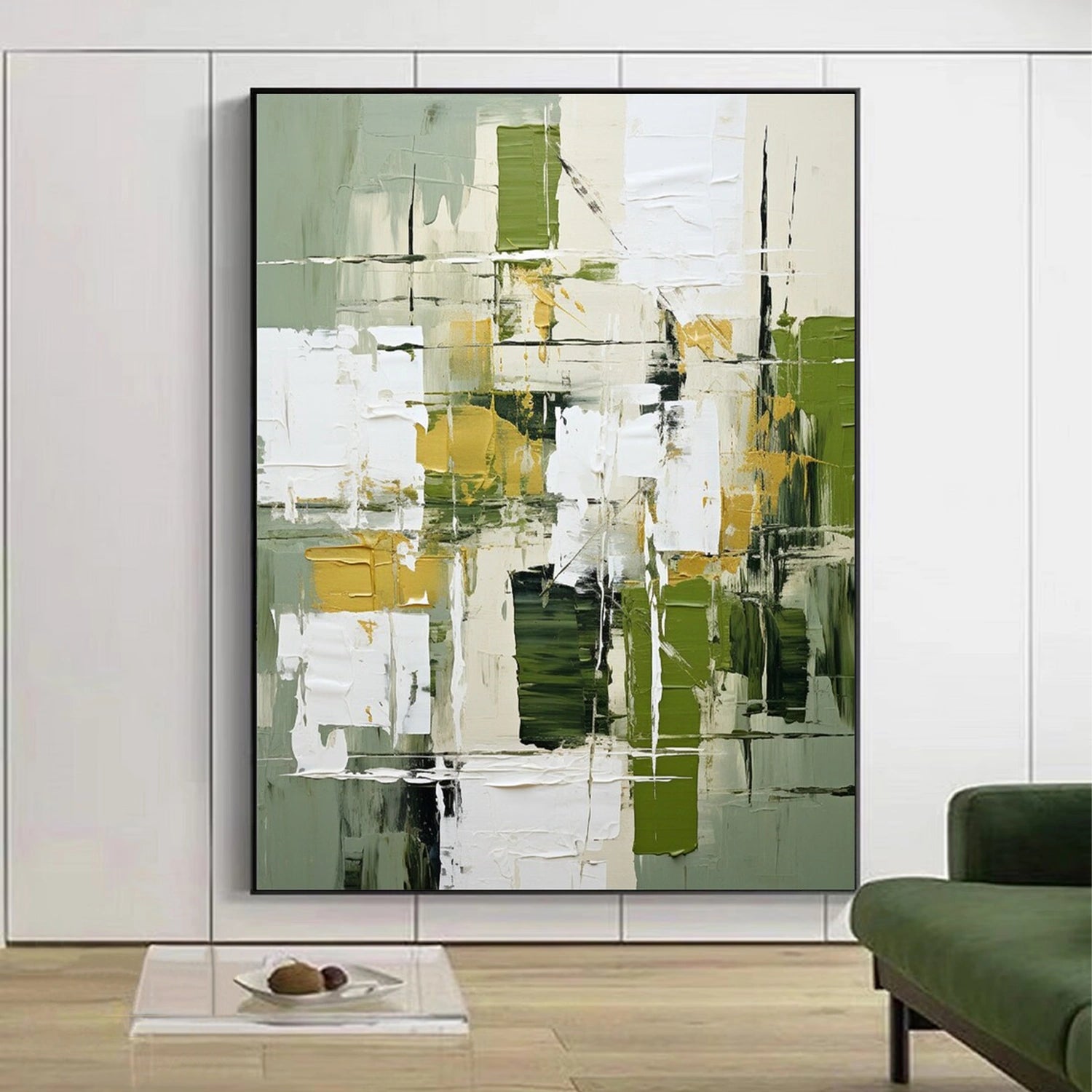 Blue & Green Abstract Wall Art Canvas Print #BG104 - Modern Home Decor for Living Room, Bedroom & Office