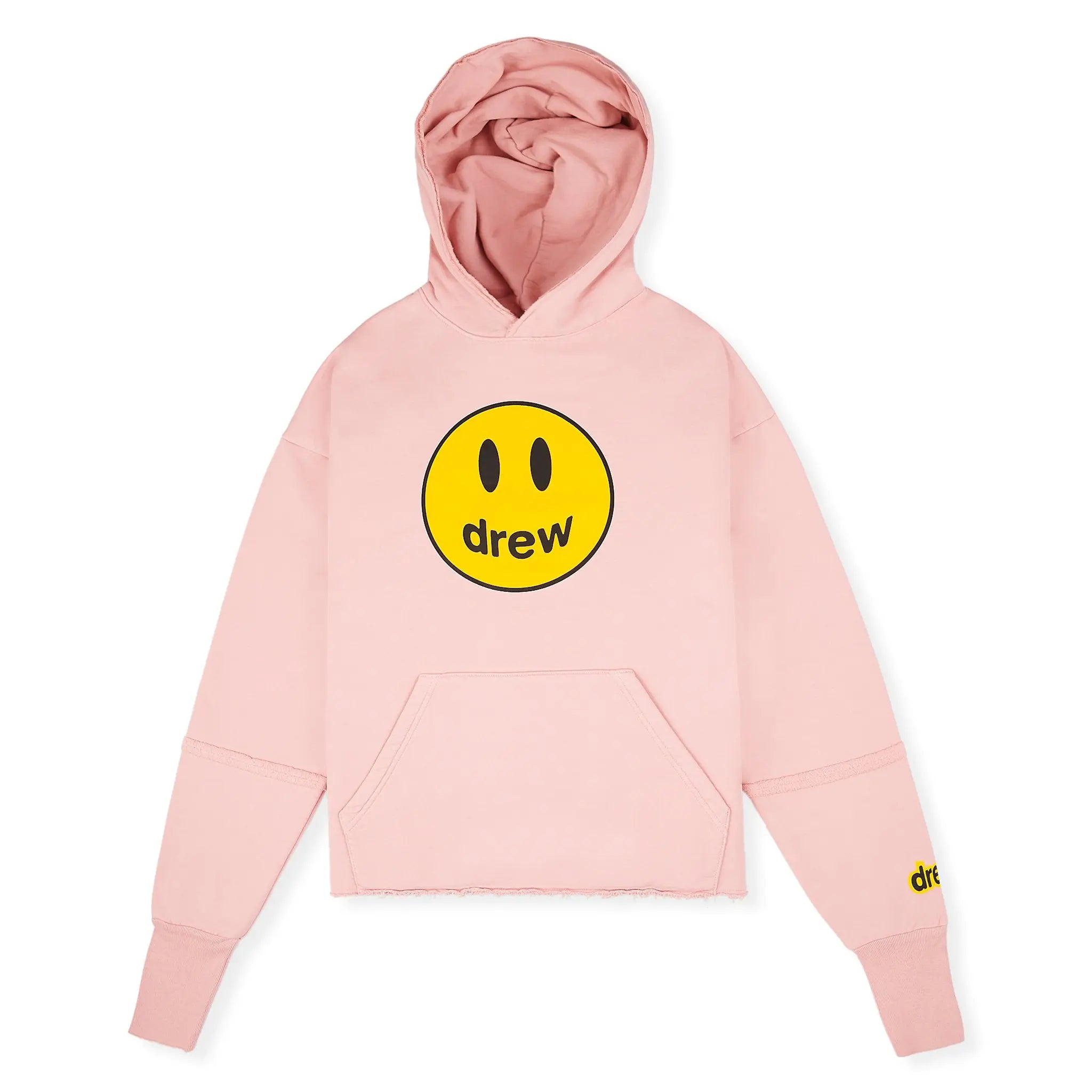 Drew House Mascot Deconstructed Hoodie for Women - Dusty Pink Oversized Pullover Sweatshirt | Casual Streetwear, Loungewear & Winter Fashion