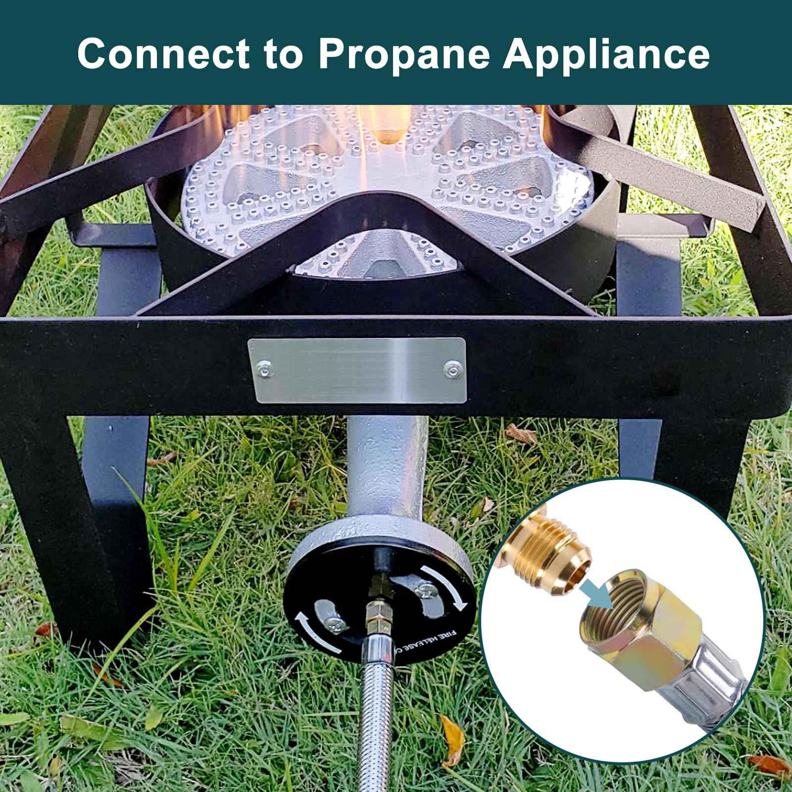 GASPRO 0-30 PSI Adjustable High Pressure Propane Regulator with Gauge & 5-Foot Stainless Steel Braided Hose - for Turkey Fryers, Gas Grills, Fire Pits, Patio Heaters & Outdoor Cooking
