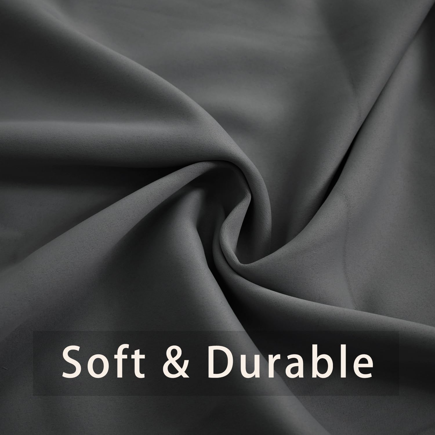 Gray Valance Curtains 16 inch - Room Darkening Kitchen Window Treatment, Triple Weave Grommet Top Valance for Living Room, Bedroom & Bathroom - 1 Panel Charcoal Grey Curtain for Small Windows | Perfect for Home Decor, Privacy & Light Control