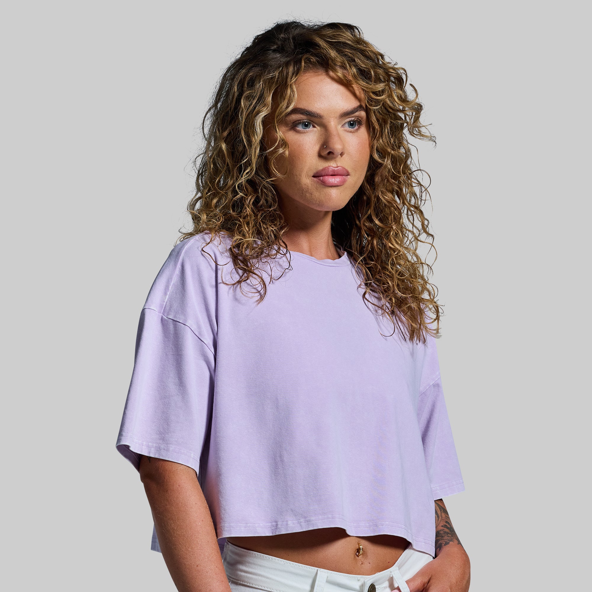 Women's Training Crop Tee 2.0 - Soft Workout Shirt in Washed Orchid | Gym, Yoga & Running Top for Active Lifestyles