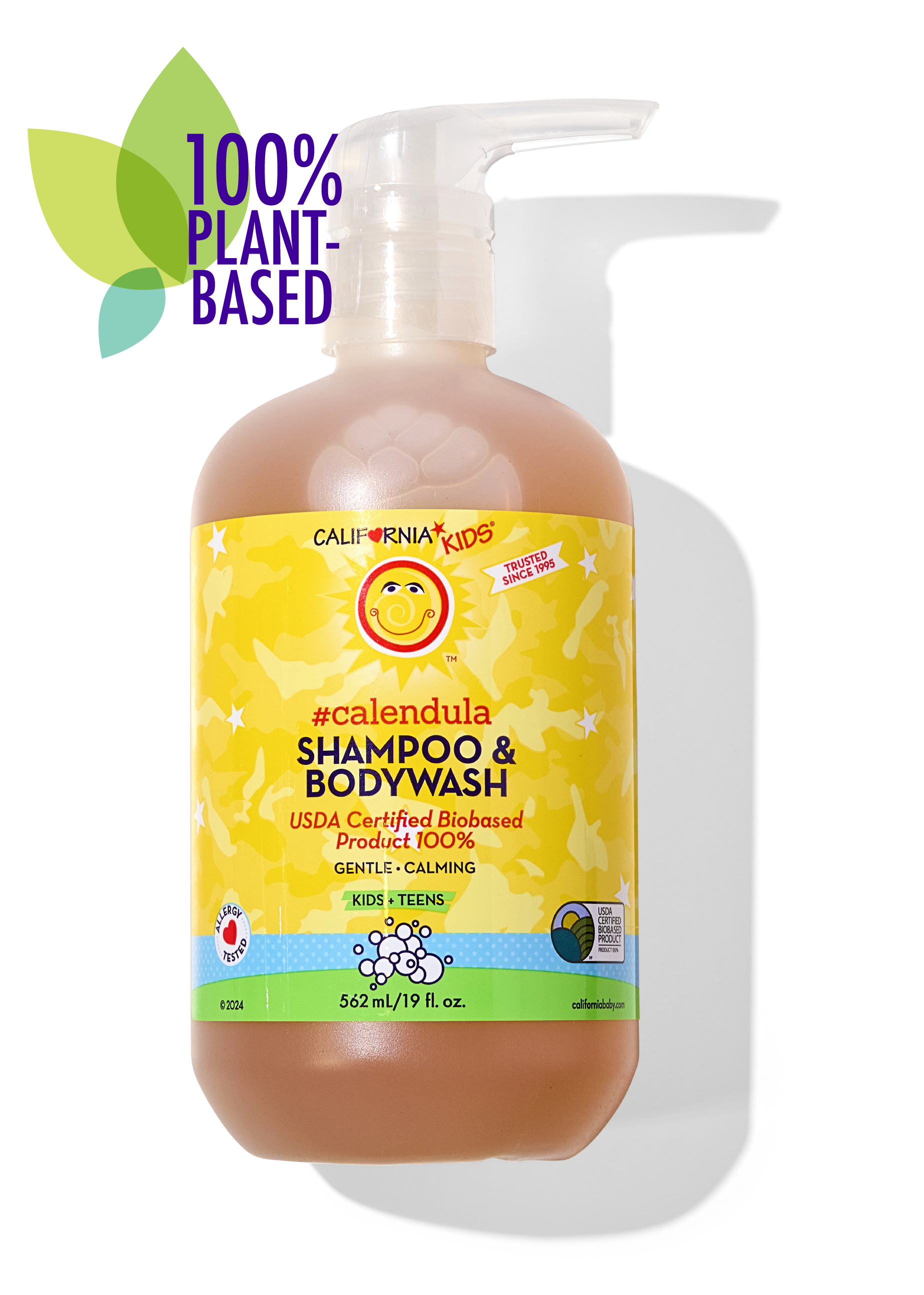 California Kids® #Calendula™ Shampoo & Body Wash - Gentle Tear-Free Formula for Babies & Kids - Perfect for Sensitive Skin & Daily Bath Time Routine