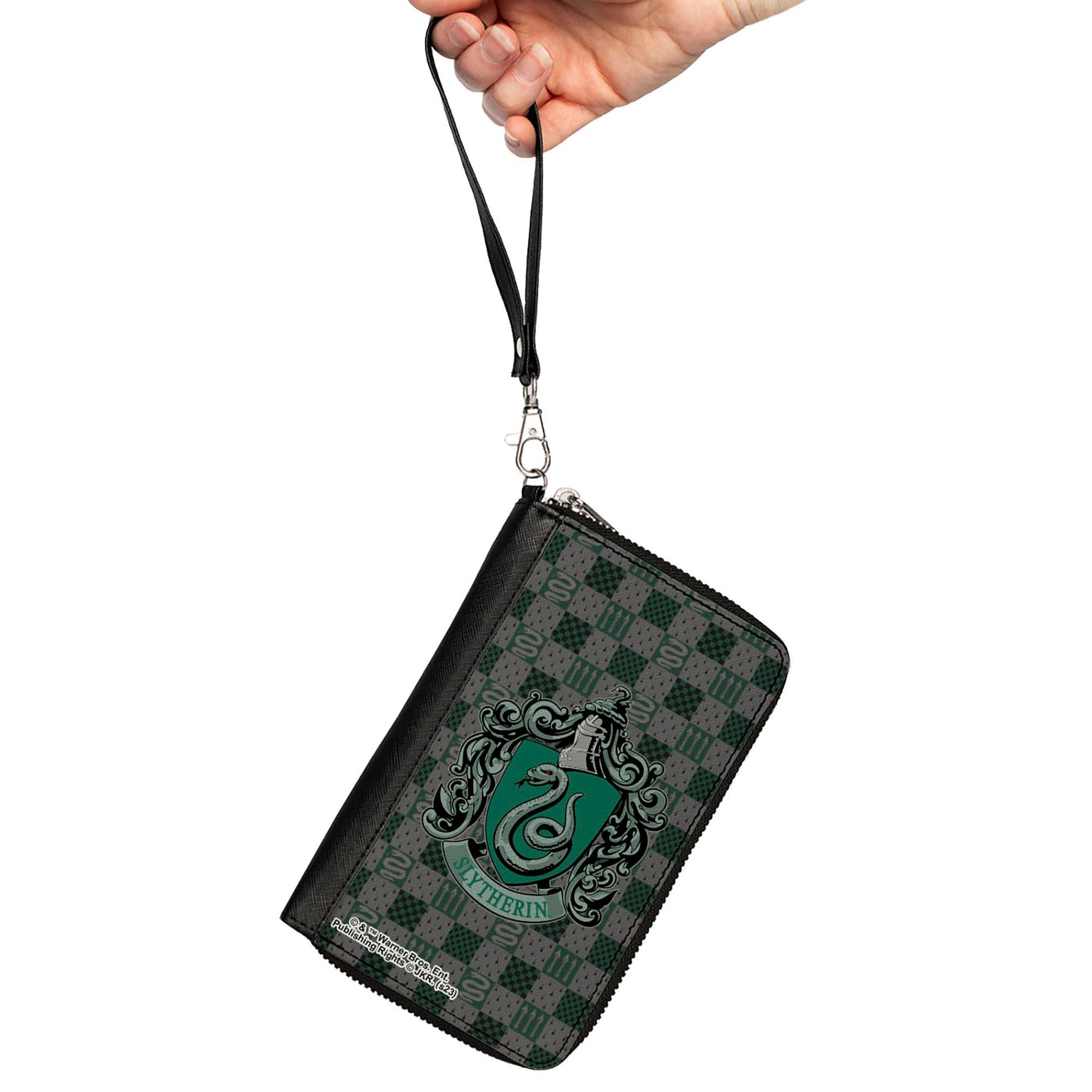 Harry Potter Slytherin Vegan Leather Zip Around Wallet - Official Wizarding World Merchandise with Crest Heraldry Design | Perfect for Fans, Collectors and Daily Use as a Stylish Accessory