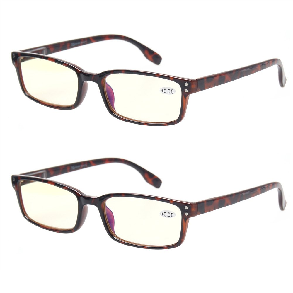 2 Pack Blue Light Blocking Computer Glasses - UV Protection, Anti Glare, Scratch Resistant for Digital Eye Strain Relief | Perfect for Office Work, Gaming & Screen Time