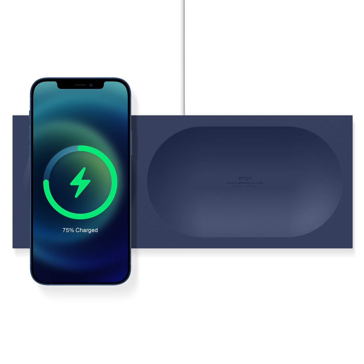 elago MagSafe Charging Tray Stand for iPhone 16/15/14/13/12 & AirPods - Wireless Charging Station with Non-Slip Design [Jean Indigo] | Perfect for Nightstand, Office Desk, and Travel Accessories Organization