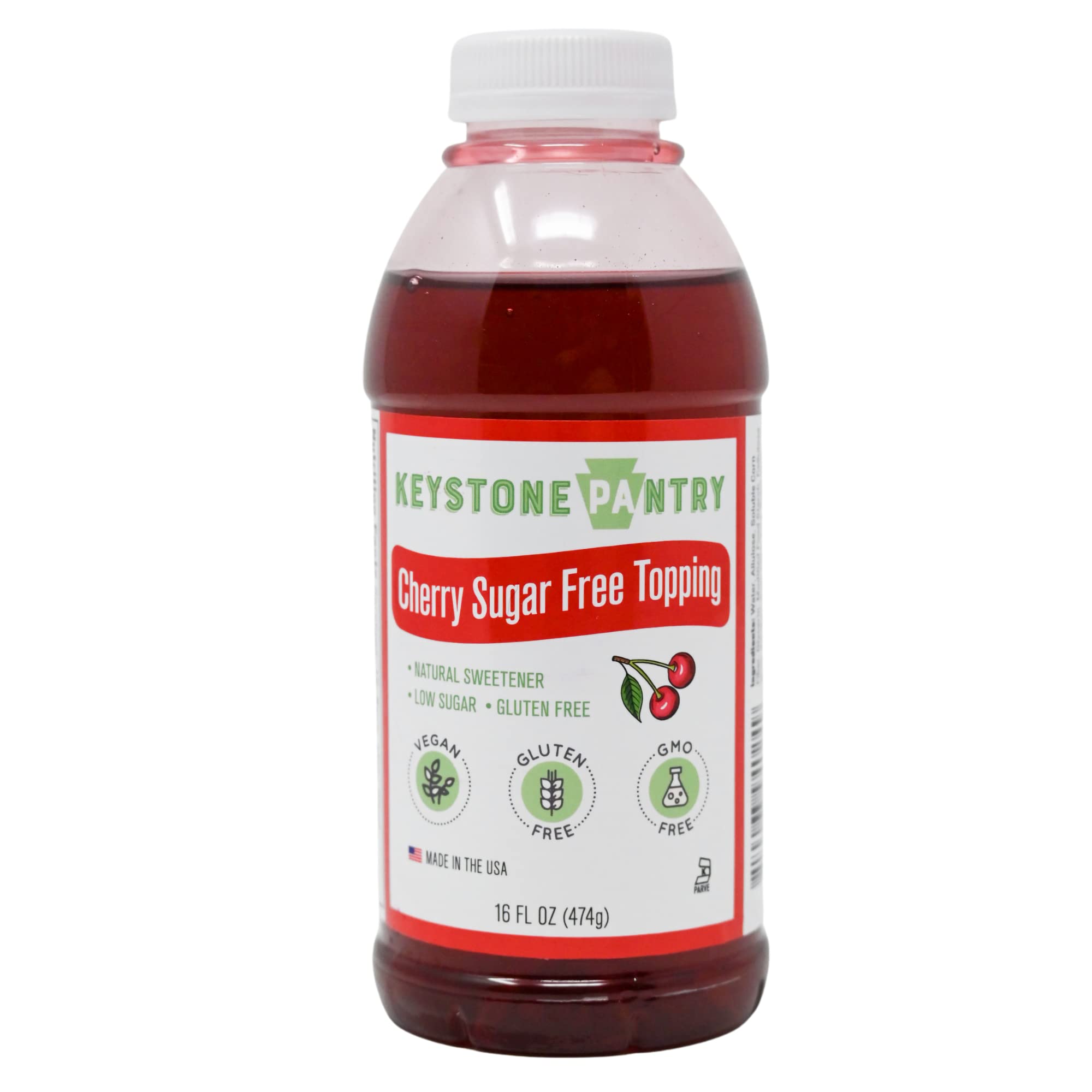 Sugar-Free Cherry Topping - Gluten Free, Vegan, Non-GMO, Kosher Parve | Perfect for Desserts, Ice Cream & Pancakes
