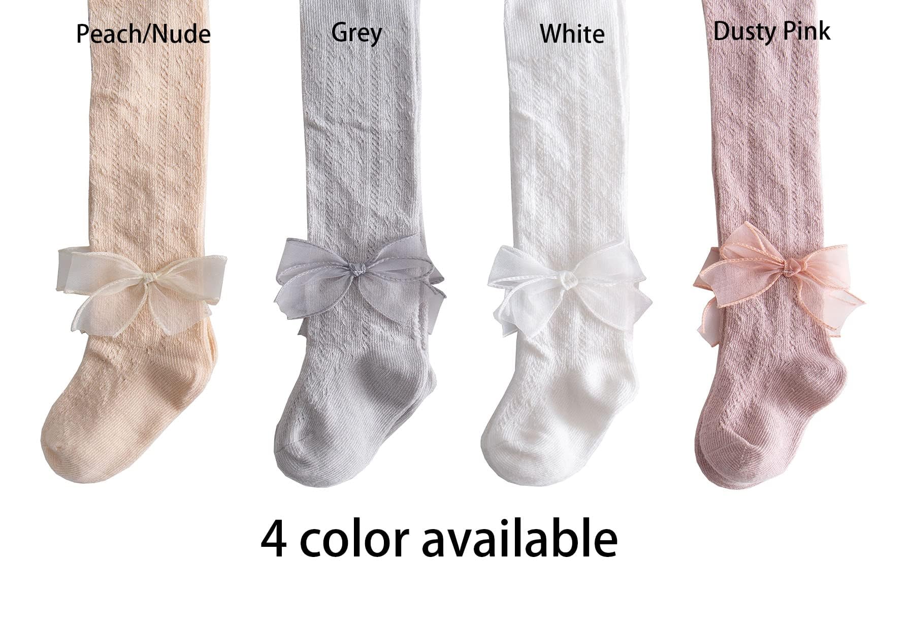 CHUNG Baby Girls' Thin Mesh Tights with Bowknot - Soft Newborn to Toddler Leggings (0-5 Years) | Perfect for Summer Outfits, Playtime & Special Occasions