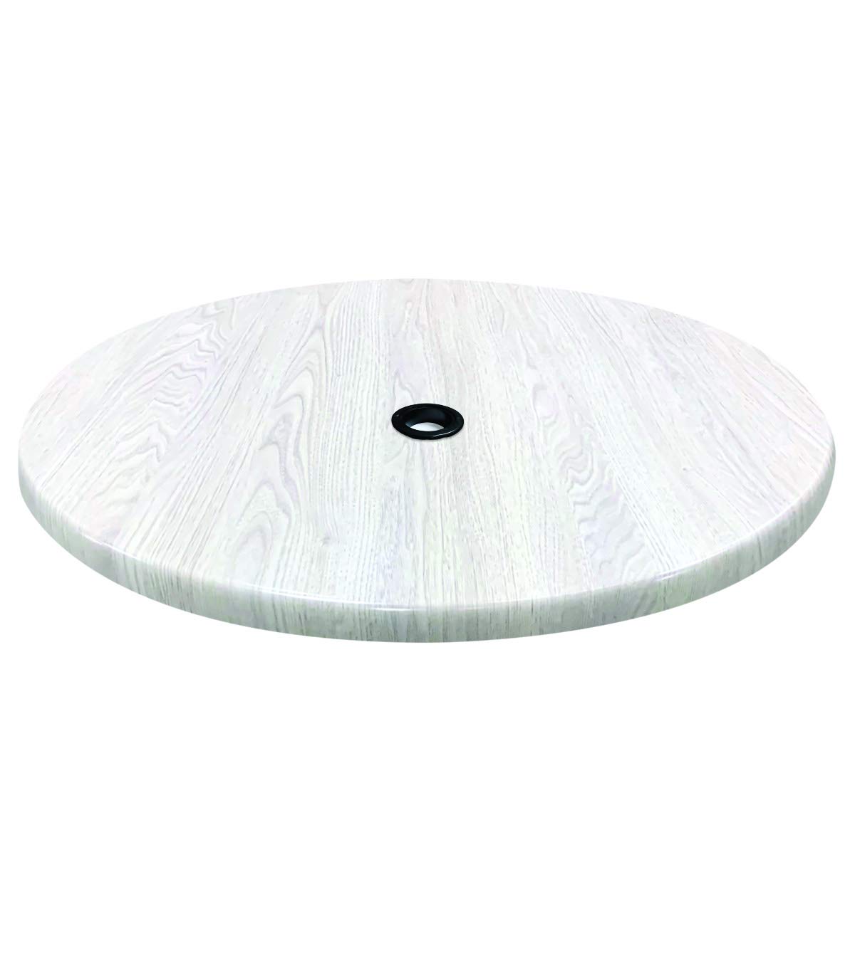 Holland Bar Stool Co. 36 Inch White Ash Round All-Weather EnduroTop Table with Umbrella Hole - Perfect for Patio, Deck, Garden & Outdoor Dining