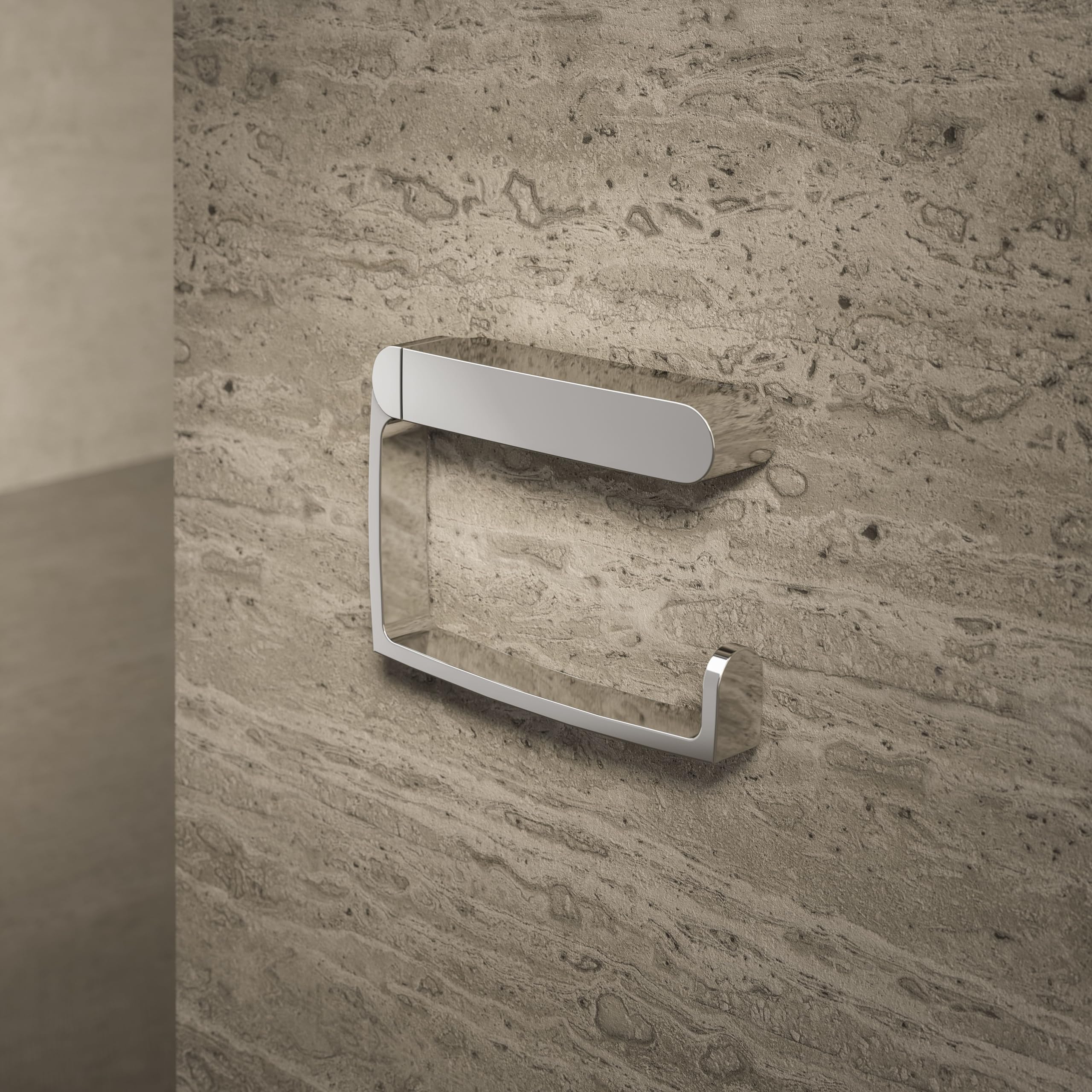 Elegant Chrome Toilet Paper Holder Without Lid - Modern Bathroom Accessory for Home & Office Use