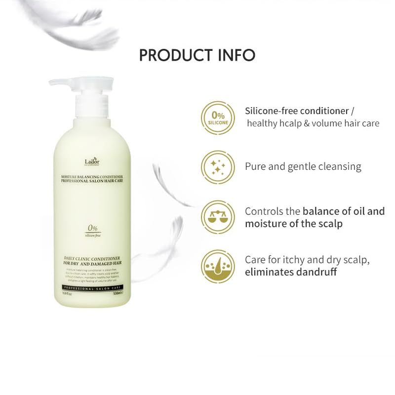 Lador Moisture Balancing Conditioner for Dry Hair - Korean K-Beauty Hair Care Product | Hydrating & Nourishing Treatment for Damaged Hair at Home or Salon
