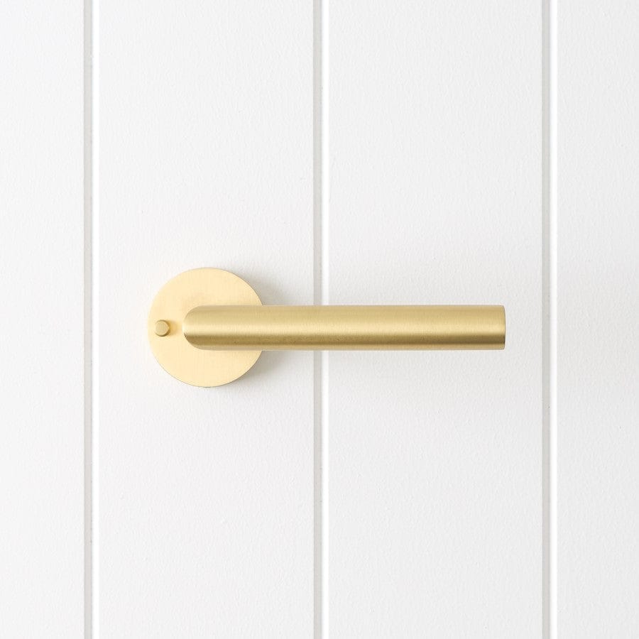 Premium Sydney Door Handle with Lock - Brushed Brass Finish - Secure & Stylish for Home, Office & Commercial Use