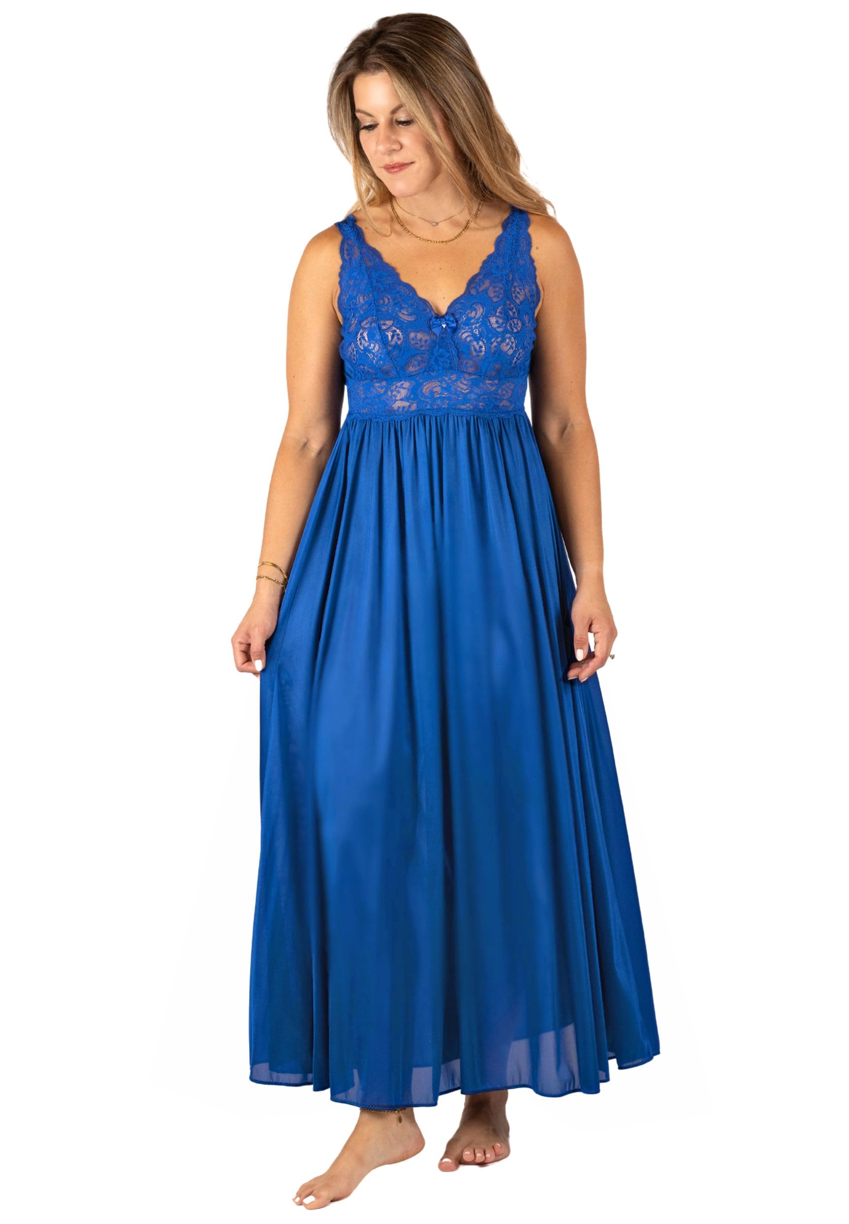 Shadowline Women's Nightgown & Robe Peignoir Set - Silhouette Nylon Sleepwear for Comfort & Elegance - Perfect for Bedtime, Bridal Shower, and Spa Relaxation