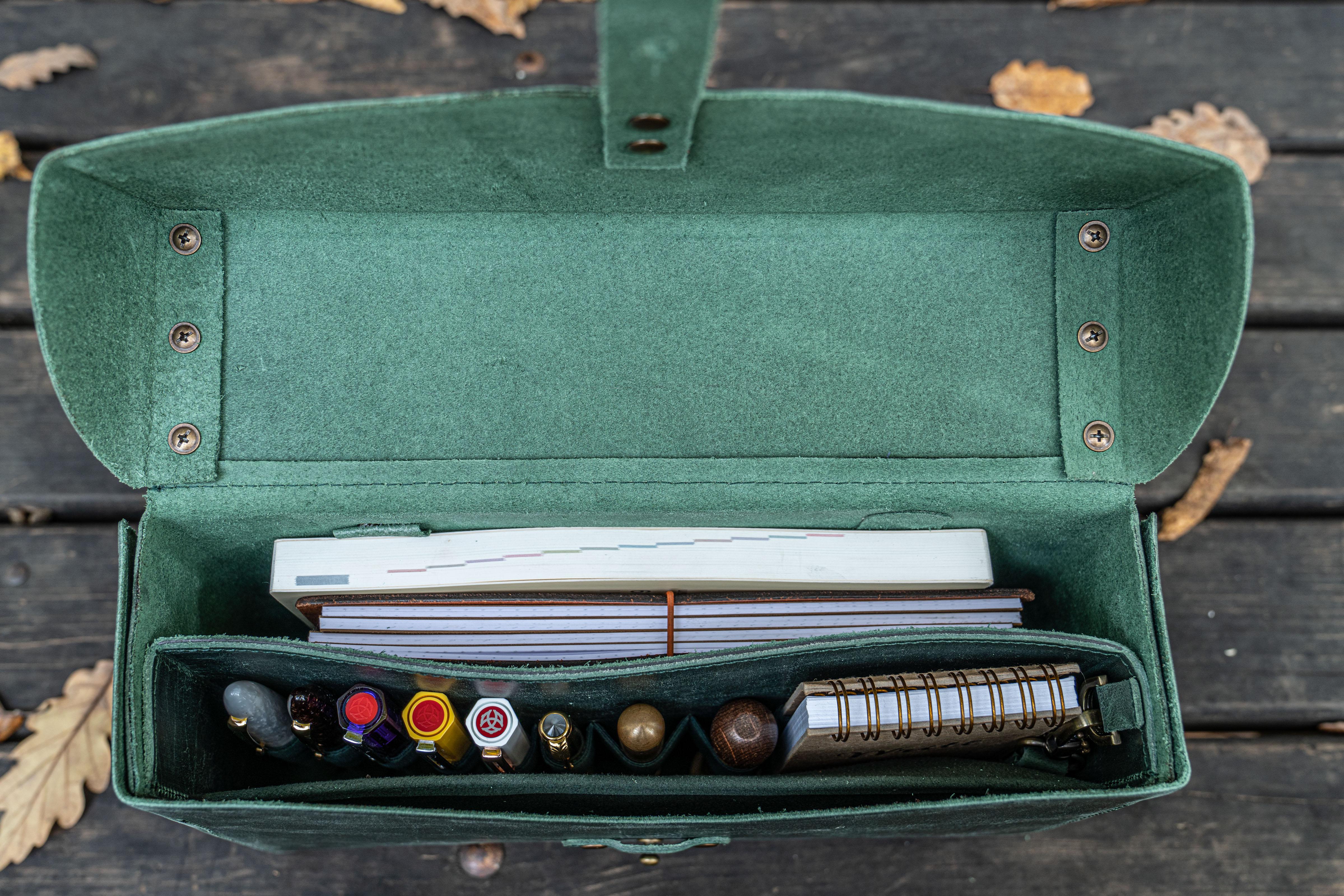 Writer's Medic Bag - Premium Crazy Horse Leather in Forest Green - Perfect for Writers, Artists & Creative Professionals