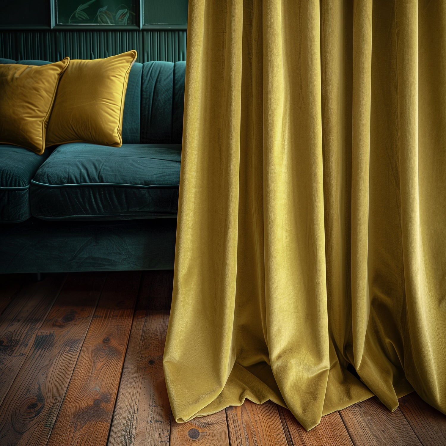 Fool's Gold Signature Velvet Custom Curtains - Luxury Blackout Drapes for Living Room & Bedroom - Premium Tailored Window Treatments for Home Decor