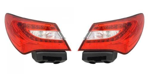 Go-Parts - Pair of Tail Lights for 2011-2014 Chrysler 200 Sedan - Left & Right Rear Lamps (Driver & Passenger Side) - Replacement Part CH2818131 CH2819131 5182525AE 5182524AE - Perfect for Night Driving & Enhanced Safety