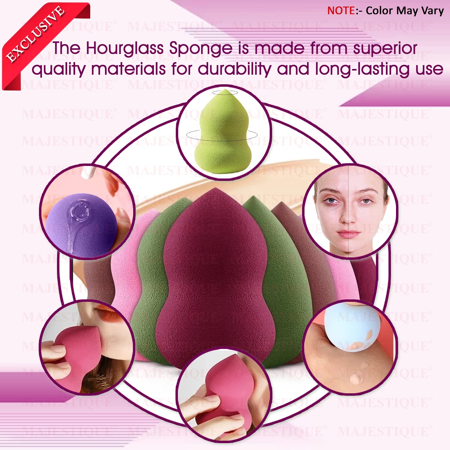 Majestique Makeup Blender Sponge - Soft Foundation Blending Beauty Sponge for Flawless Face Makeup (1 Piece) | Perfect for Liquid, Cream & Powder Application | Great for Everyday Use, Travel & Professional Makeup Artists