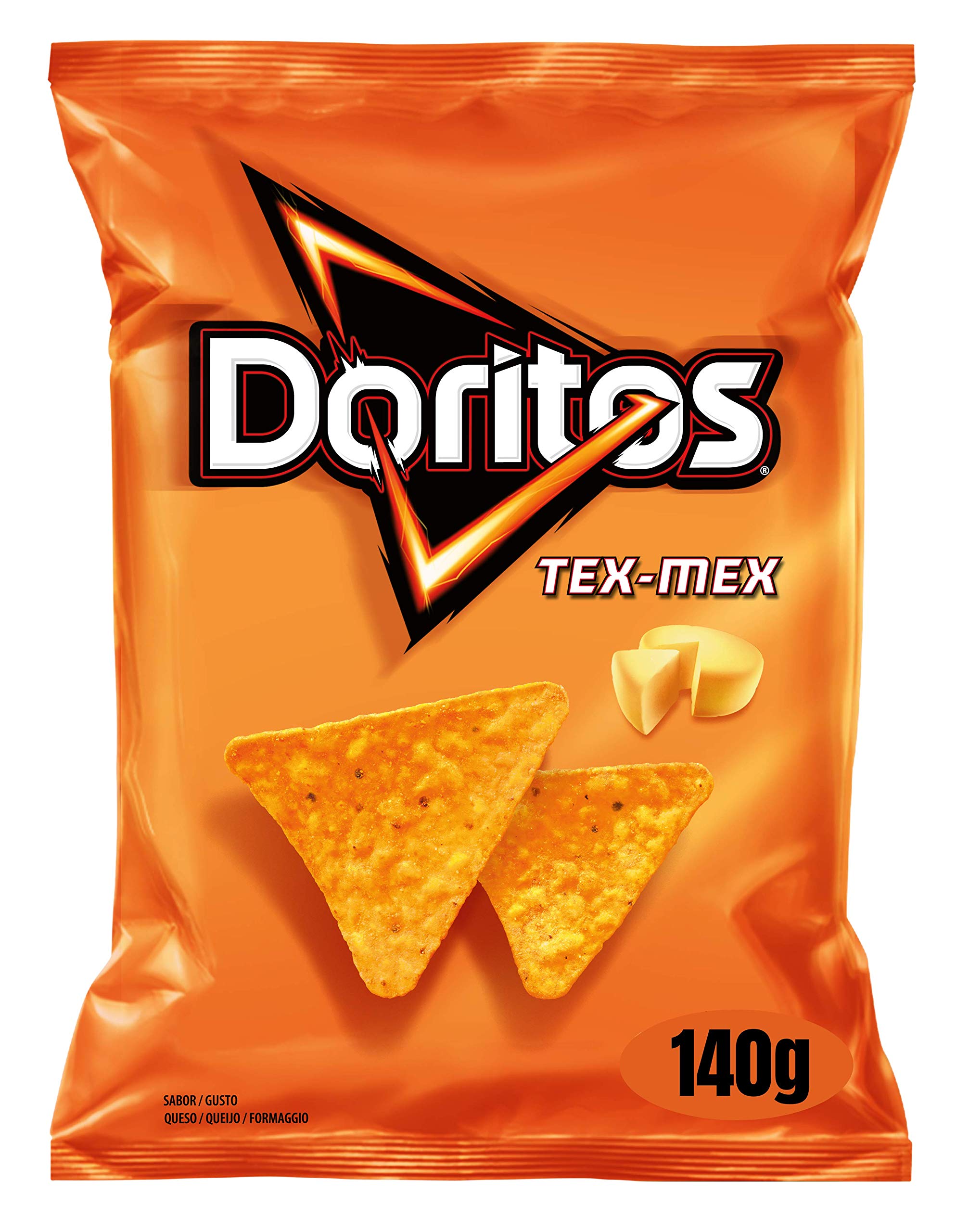 Crunchy Doritos Tex Mex Cheese Flavored Corn Tortilla Chips - 9x140g Pack - Perfect for Parties, Snacking & Movie Nights