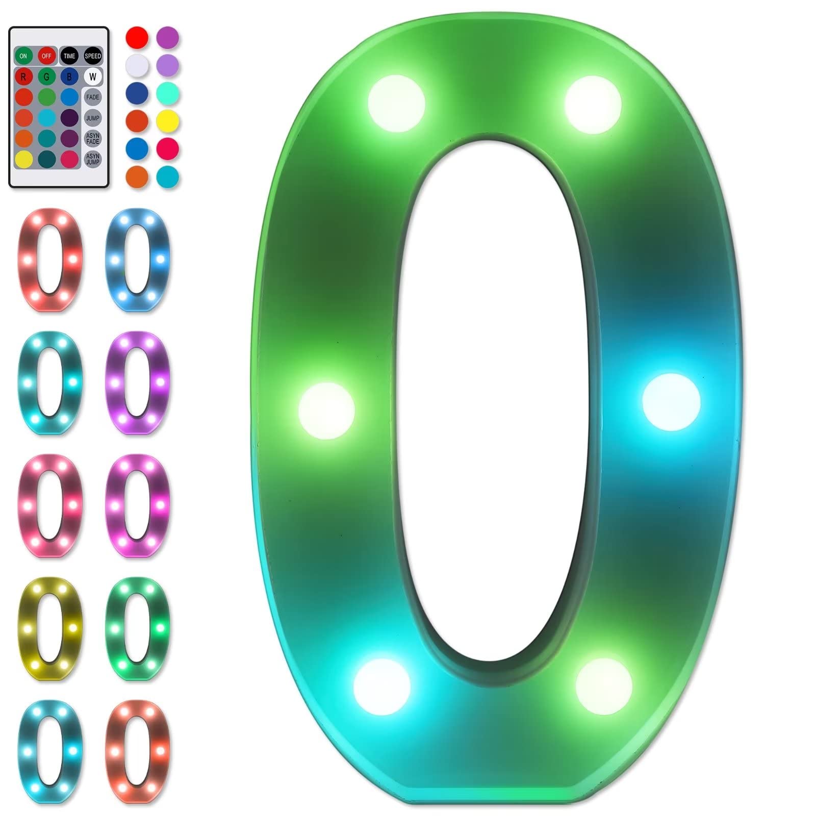 Colorful LED Number Lights with Remote Control - Battery Powered Light Up Sign for Night Light, Wedding, Birthday Party, Christmas & Home Bar Decor - Perfect for Indoor and Outdoor Celebrations