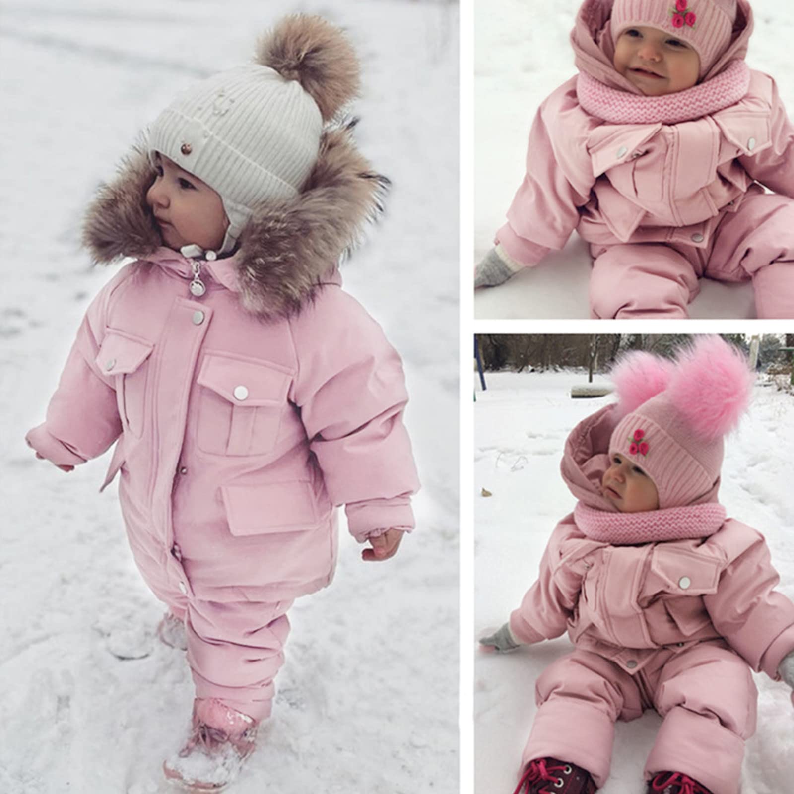 Baby Boy & Girl Winter Snowsuit Set - Insulated Toddler Snow Jacket with Ski Bib Pants for Infants | Warm Snow Outfit for Skiing, Sledding & Outdoor Winter Activities