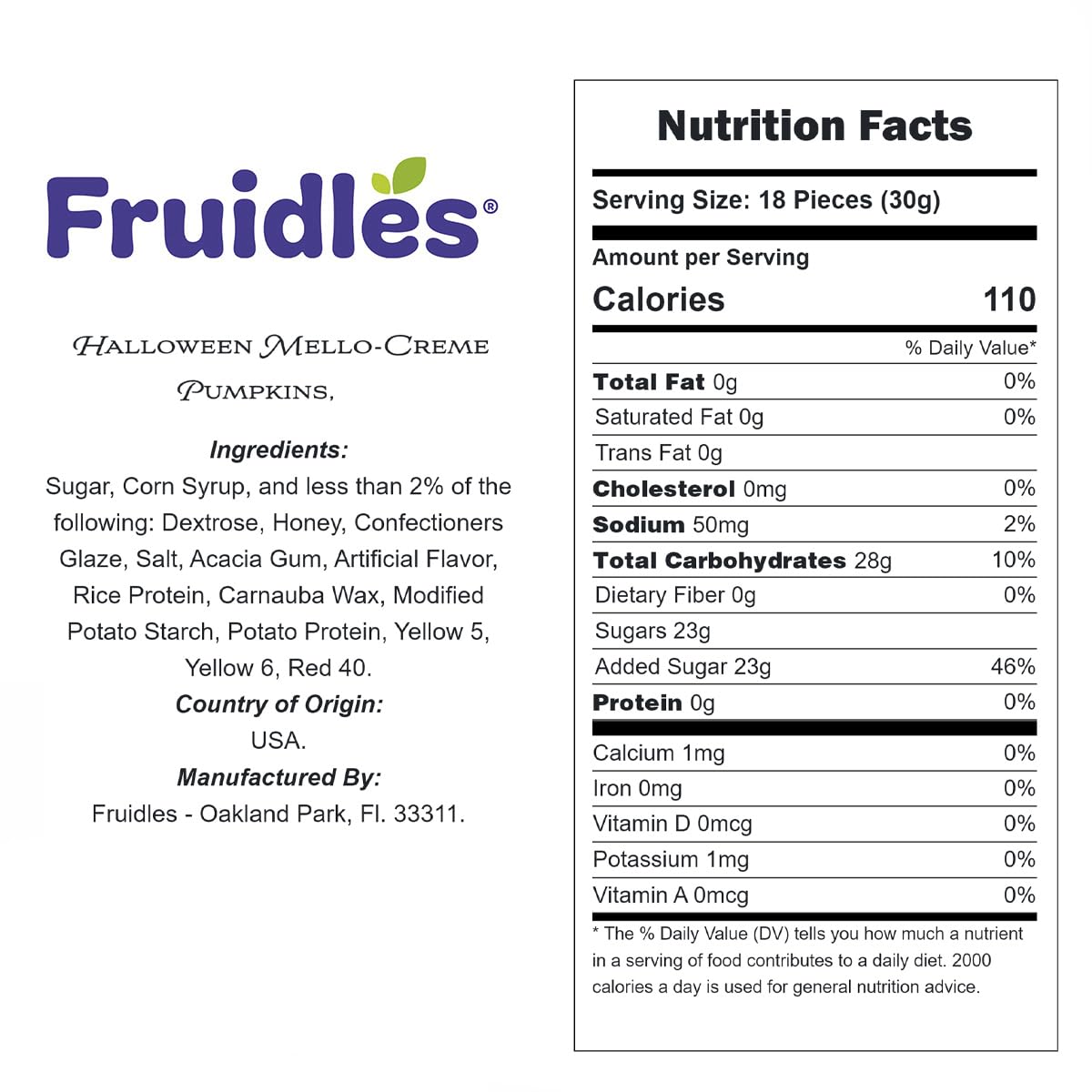 Fruidles Halloween Mello-Creme Pumpkins - 2lb Bulk Gummy Candy for Trick or Treat, Party Favors & Holiday Treats | Soft Chewy Pumpkin-Shaped Sweets for Halloween Parties, Office Snacks & Gift Baskets