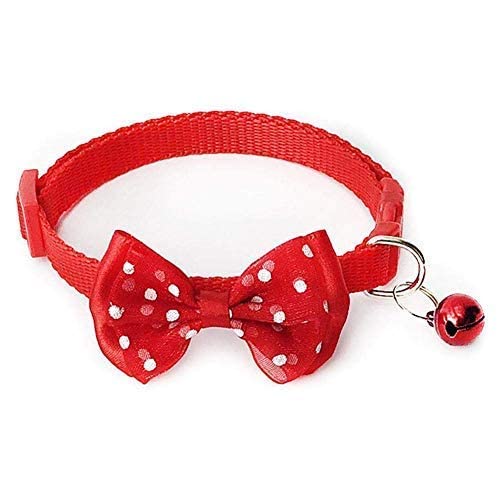 SR VISION Dog Collar with Bell & Bow Tie - Adjustable Cute Safety Collar for Puppies & Small Dogs (Multiple Colors) - Perfect for Daily Walks, Pet Photos & Special Occasions