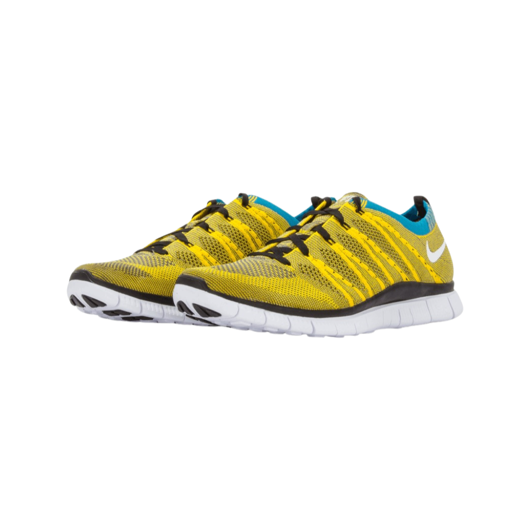 Nike Free Flyknit HTM Running Shoes for Men - Lightweight, Breathable & Comfortable - Yellow Black White - Perfect for Jogging, Gym Workouts & Daily Wear