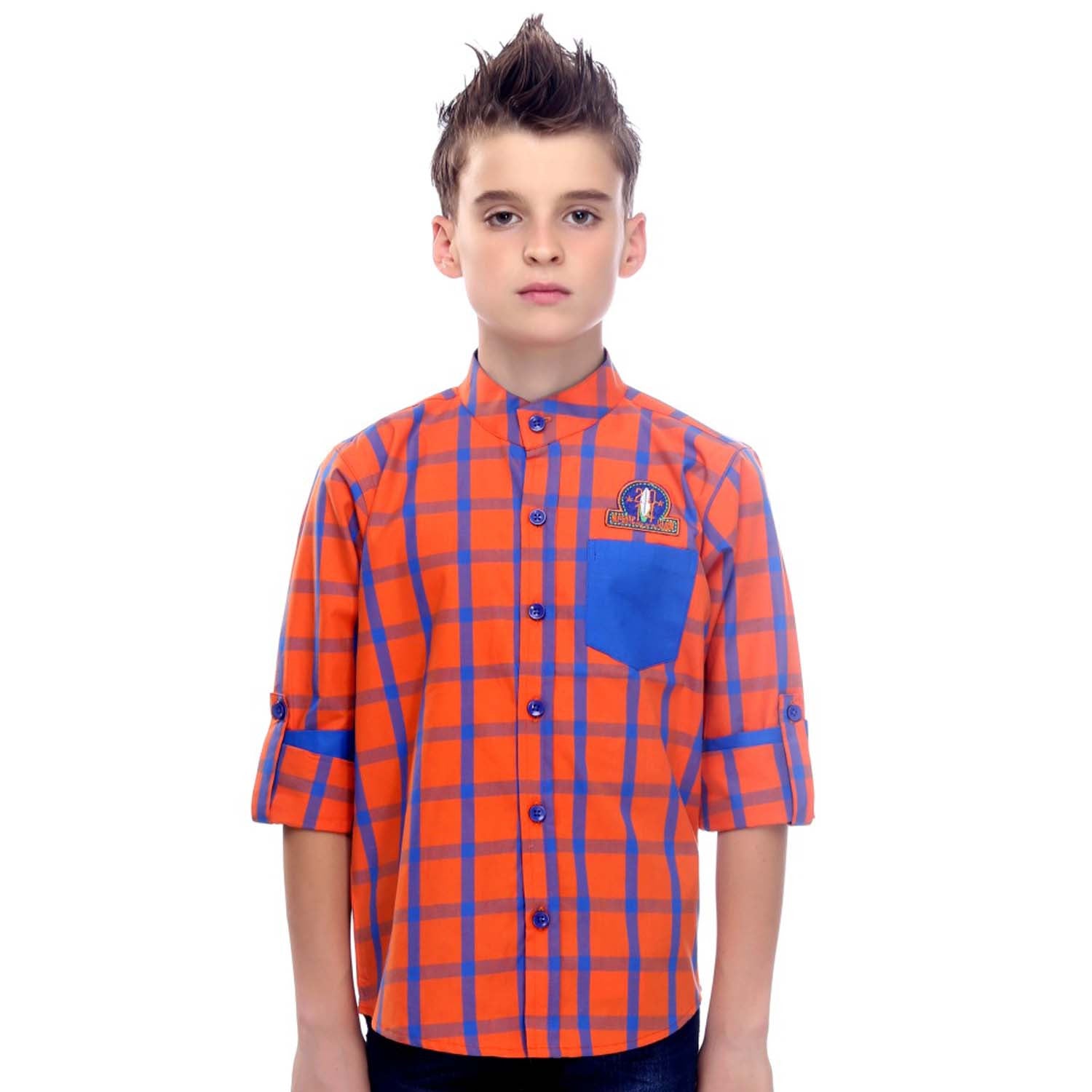 Stylish Orange Gingham Shirt for Men & Women - Breathable Cotton Button-Up Shirt for Casual Wear, Summer Outfits, and Picnic Dates