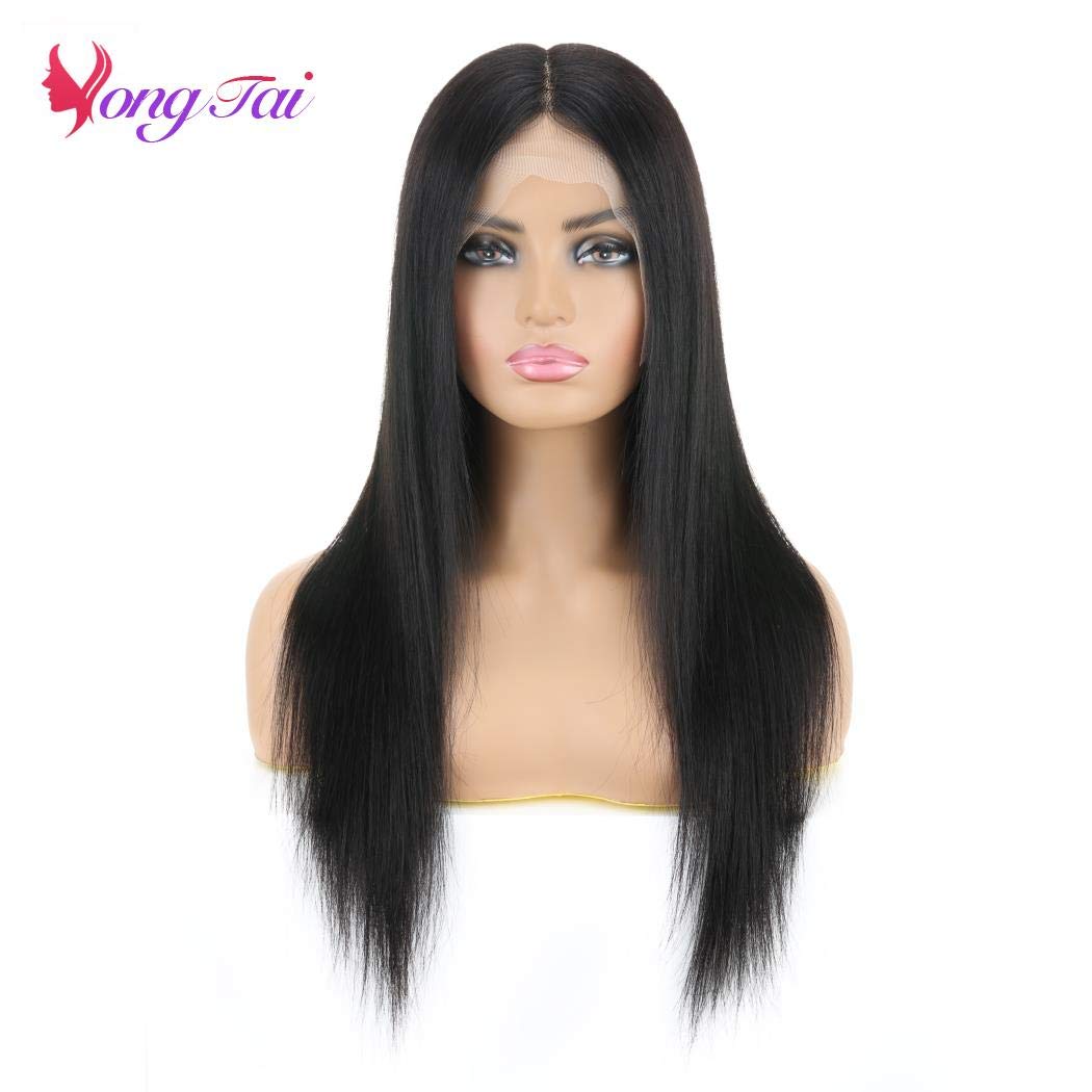 13x6 Transparent Straight Human Hair Wigs - T Part Lace Front Virgin Peruvian Hair Glueless Wig 150% Density 26 Inch Natural Black | Perfect for Daily Wear, Cosplay & Special Occasions