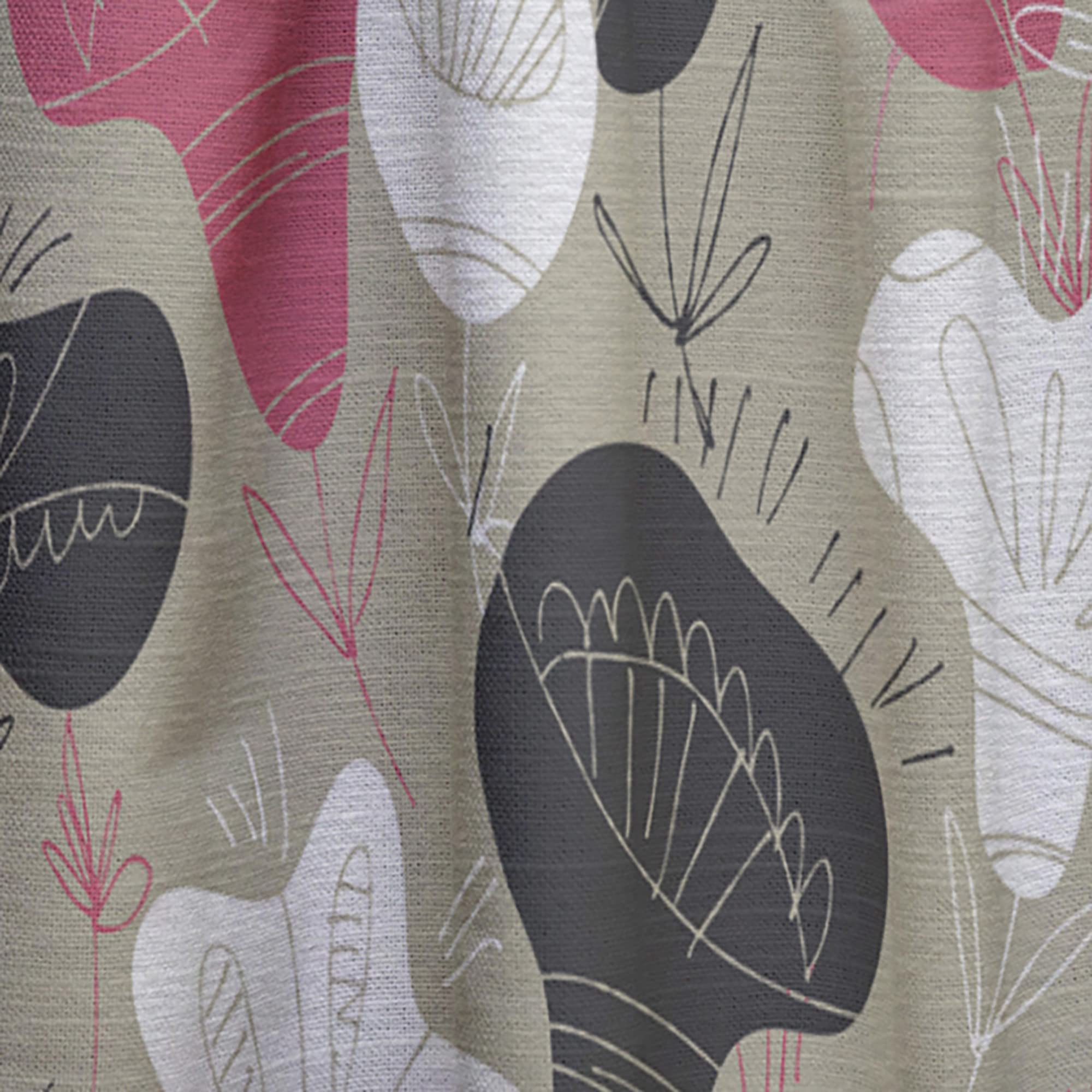 Folk Flowers Hand Painted Curtains - Thermal Insulated Bedroom & Living Room Drapes - Single Panel 52x63 Inches - Perfect for Home Decor & Light Blocking
