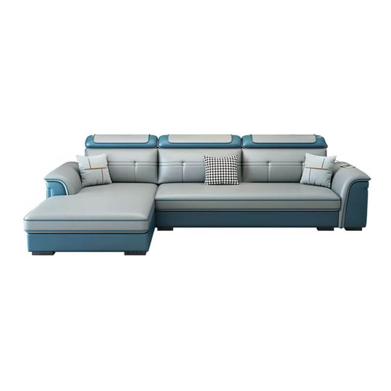 Farmhouse Style Modular Sofa for Living Room - Comfortable Sectional Couch with Pillow Armrests - Perfect for Family Gatherings & Cozy Movie Nights