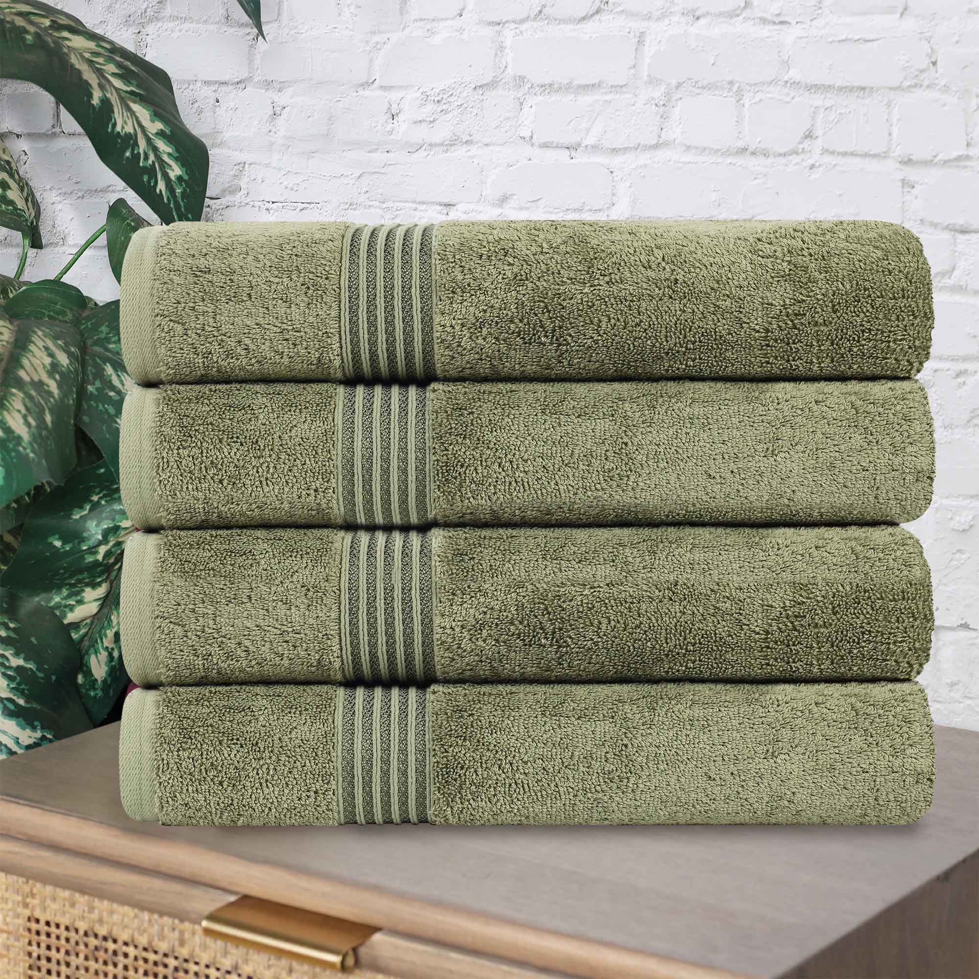 Premium Egyptian Cotton Bath Towel Set of 4 - Ultra Soft & Highly Absorbent Luxury Towels for Spa, Bathroom & Beach Use