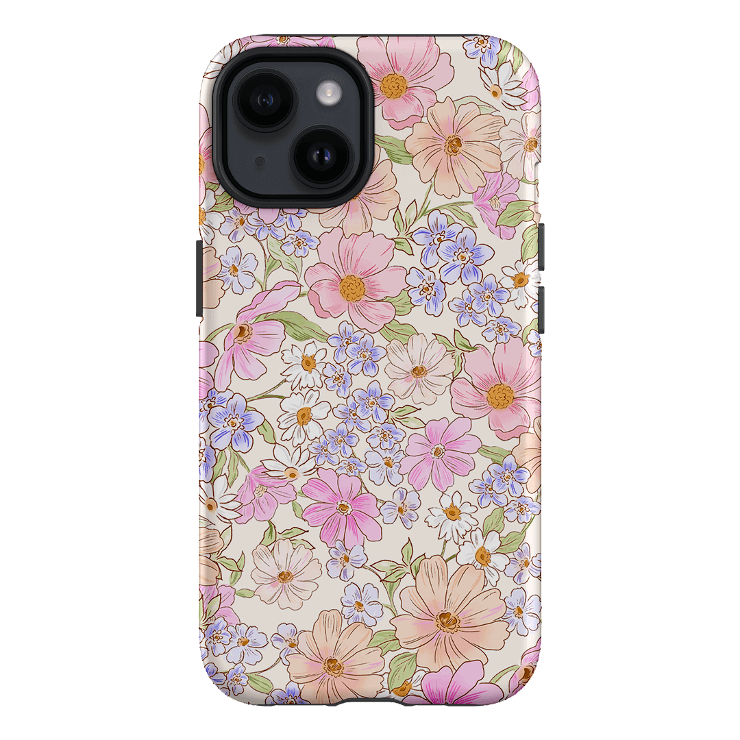 Lillia Flower Phone Case for iPhone 15 14 13 12 Pro Max XR XS - Floral Design Protective Cover with Shockproof Bumper - Perfect for Women Girls Gift, Travel & Daily Use
