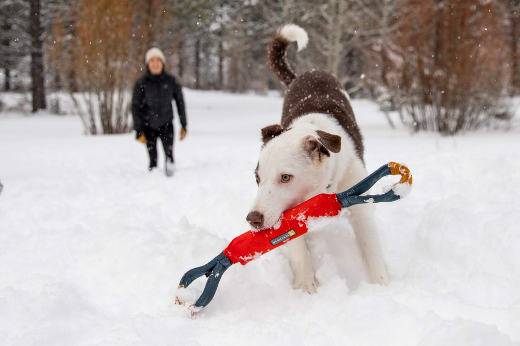 Ruffwear Pacific Loop Dog Toy - Interactive Tug Toy for Play & Training, Durable Chew Toy for Dogs, Sockeye Red - Perfect for Outdoor Adventures, Fetch Games & Obedience Training