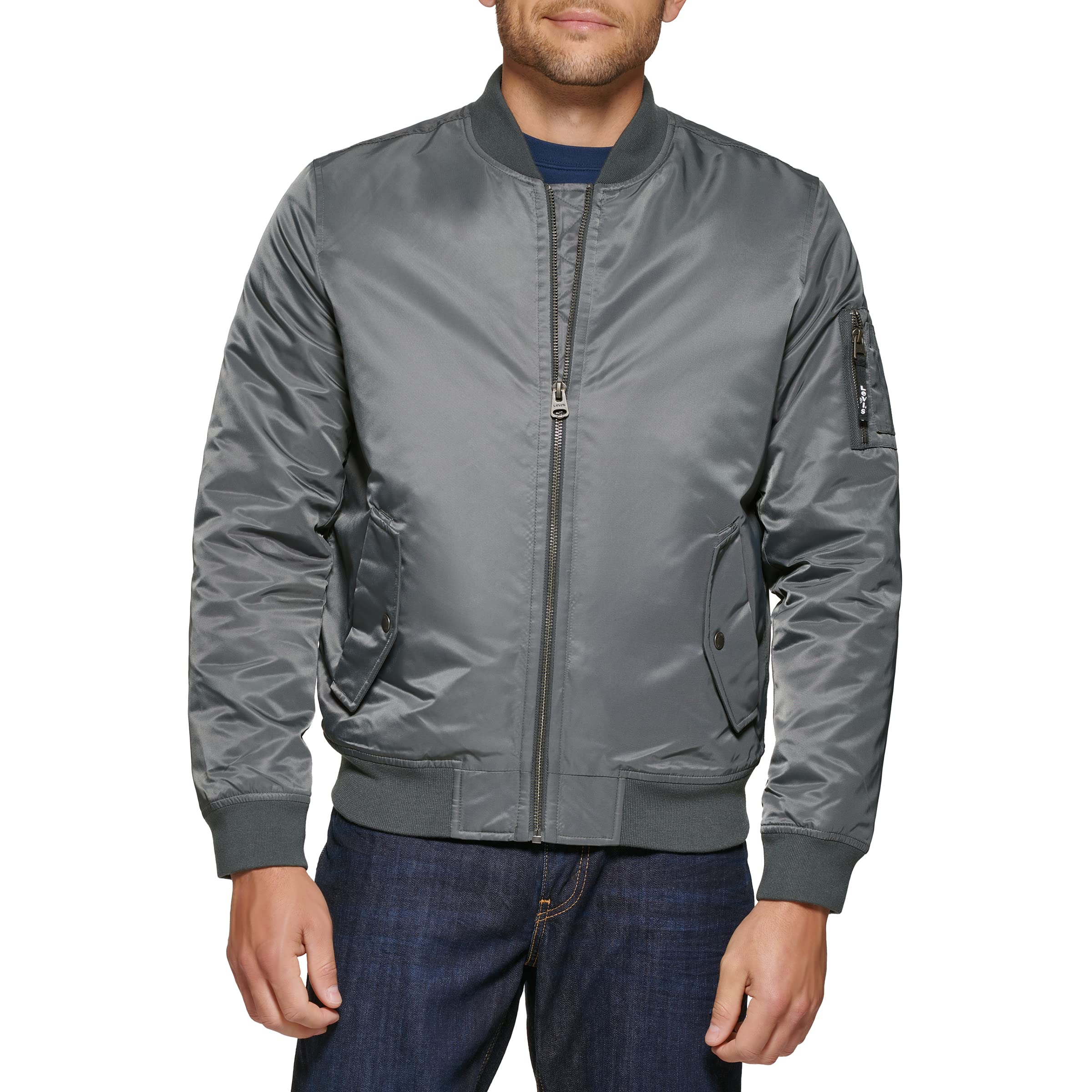 Levi's Men's MA-1 Flight Lightweight Zip-Up Bomber Jacket - Classic Aviator Style for Casual Wear & Outdoor Adventures