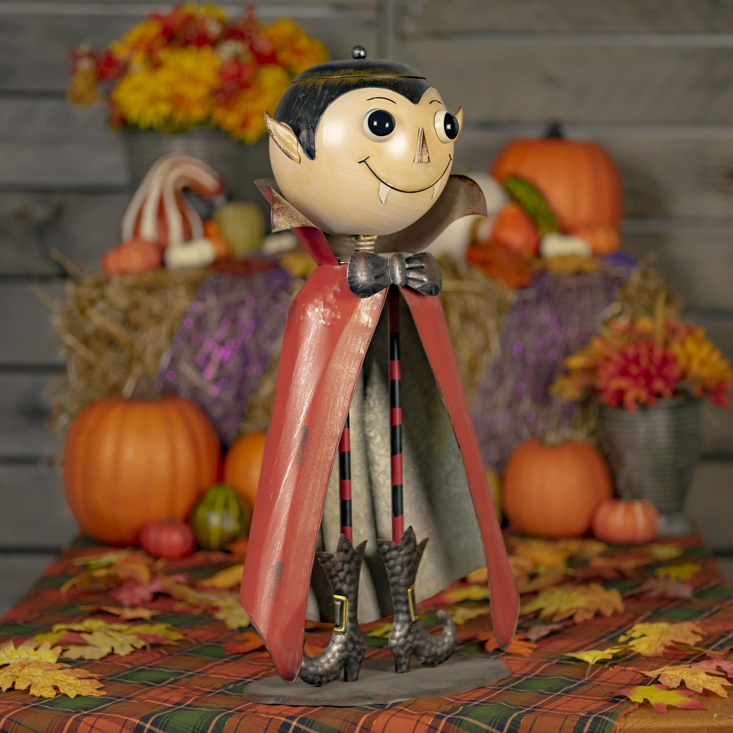 Zaer Ltd. Big Head Halloween Candy Holder Statue with Opening Head - Vampire Design for Trick or Treat, Party Decor & Spooky Home Display