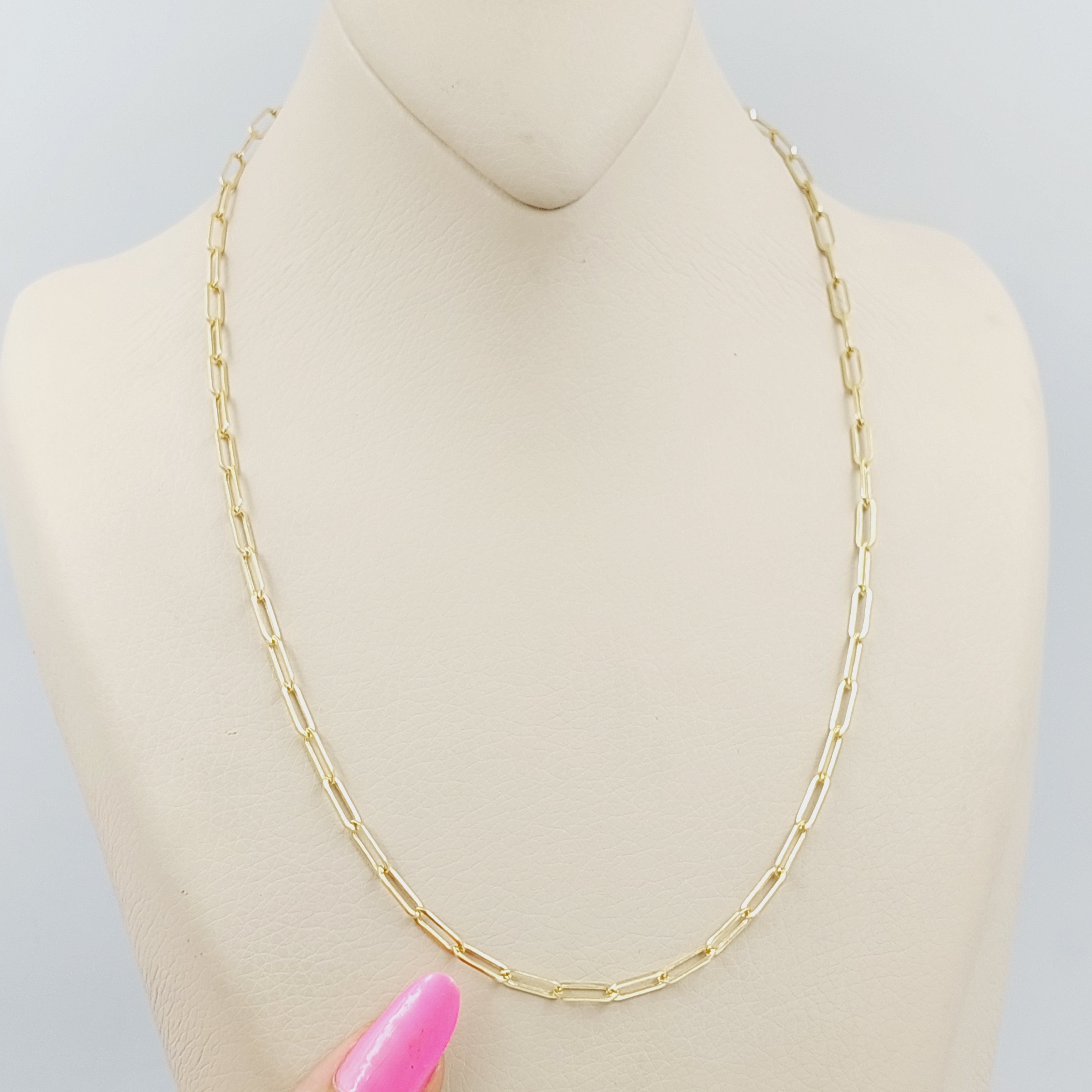 3.5mm Paperclip Chain Necklace 50cm - Stylish Layered Jewelry for Women, Trendy Accessory for Daily Wear & Gift Giving