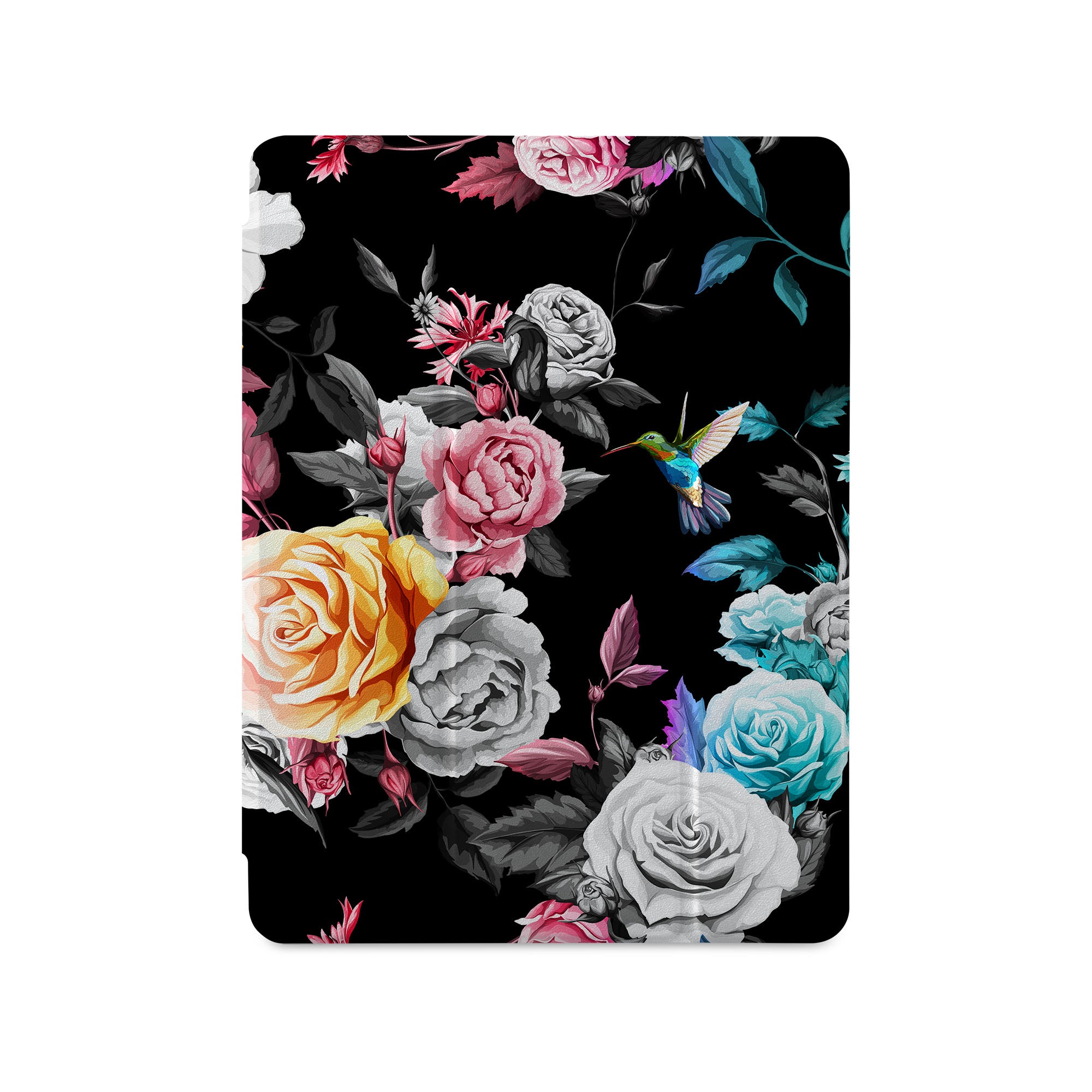 iPad 360 Elite Case - Shockproof Protective Cover with Black Floral Design for iPad 7th/8th Generation - Perfect for Work, School & Travel