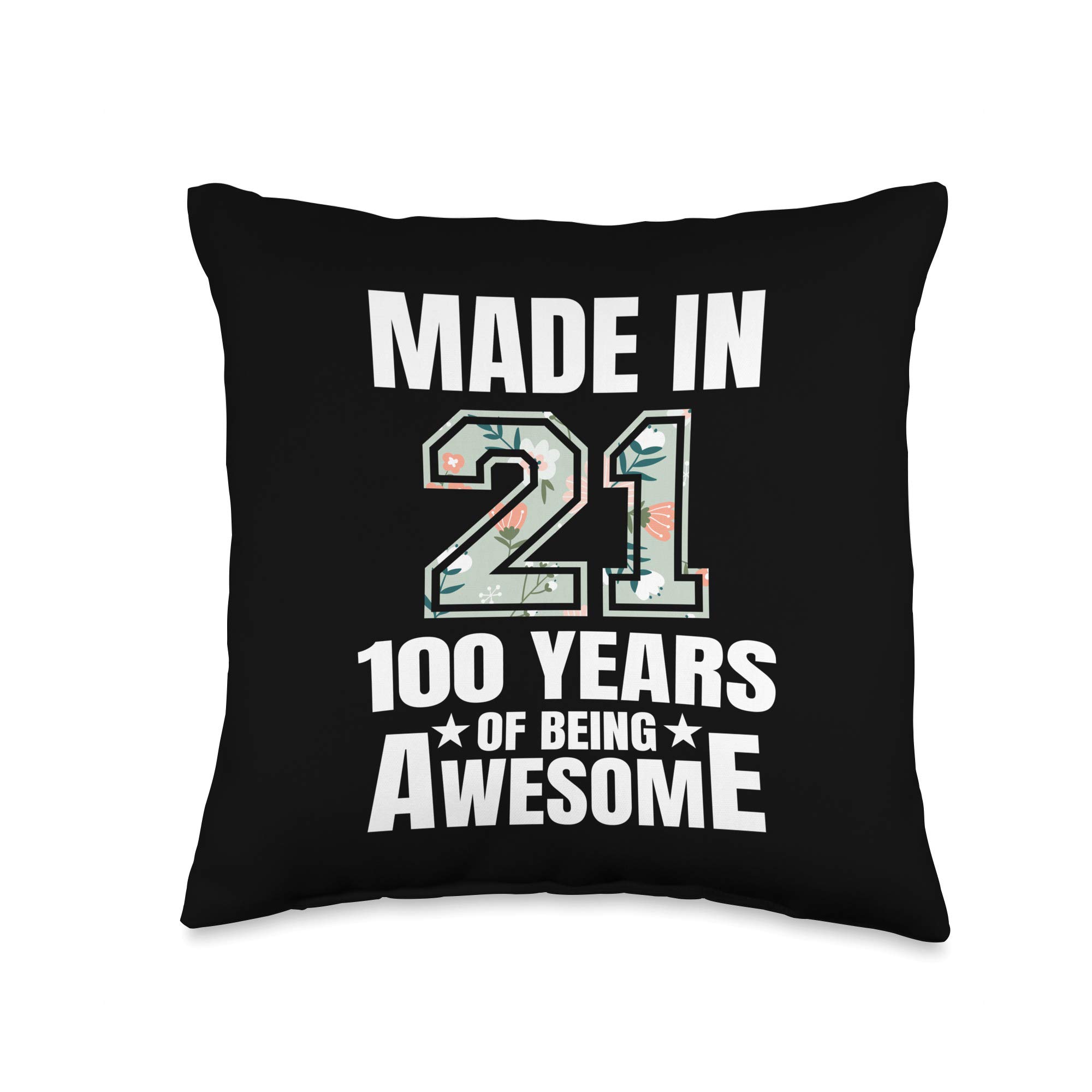 Awesome 100th Birthday Gifts for Men & Women Born in 2014 - 100 Year Old Multicolor Throw Pillow, 16x16, Perfect for Home Decor & Milestone Celebrations