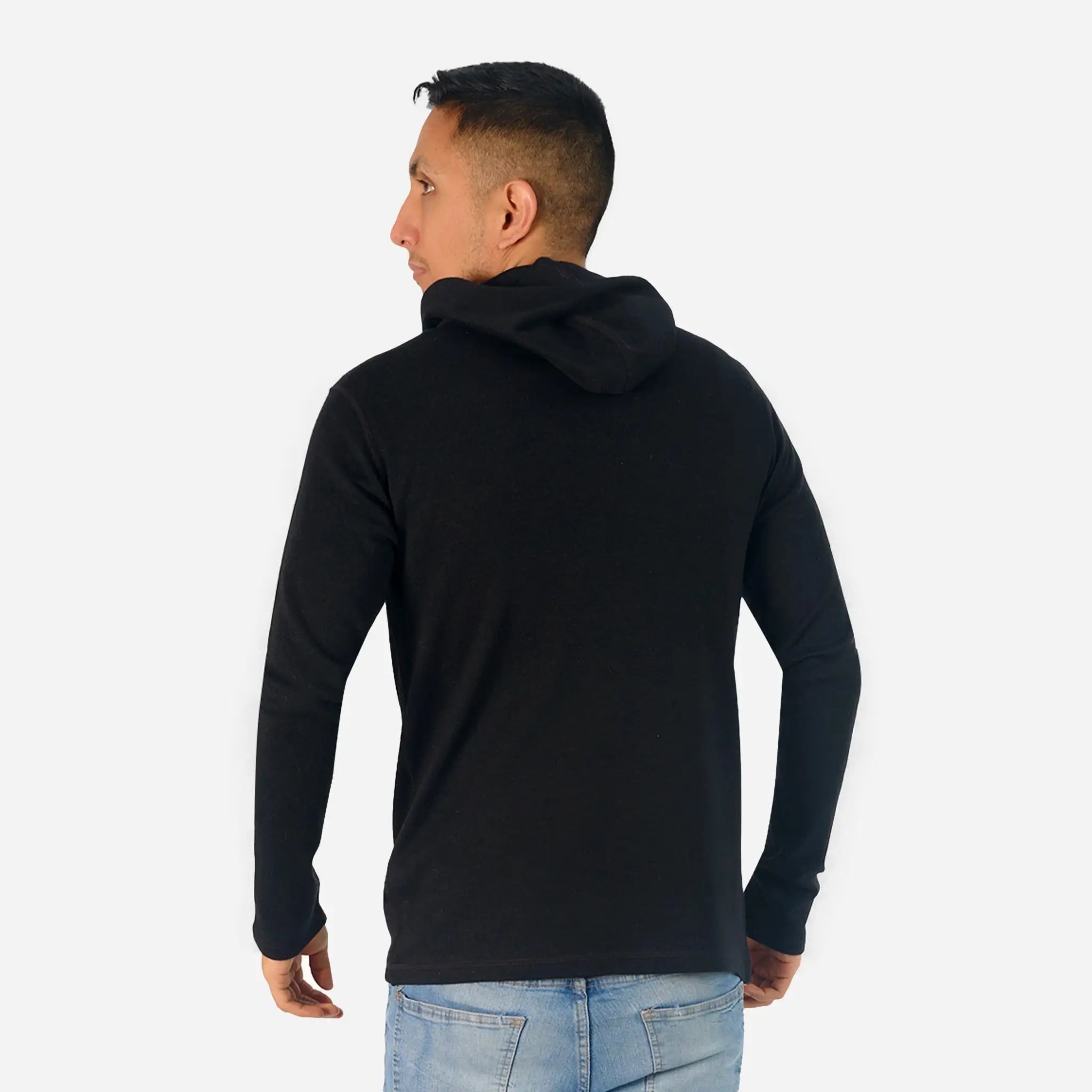 Men's Alpaca Wool Pullover Hoodie - 300 Lightweight Winter Sweater for Outdoor Activities & Casual Wear