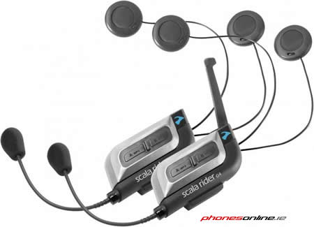 Cardo Scala Rider G4 Powerset Bluetooth Motorcycle Headset - Wireless Intercom for Riders, Hands-Free Communication, HD Audio - Perfect for Group Riding, Touring & Adventure Motorcycles