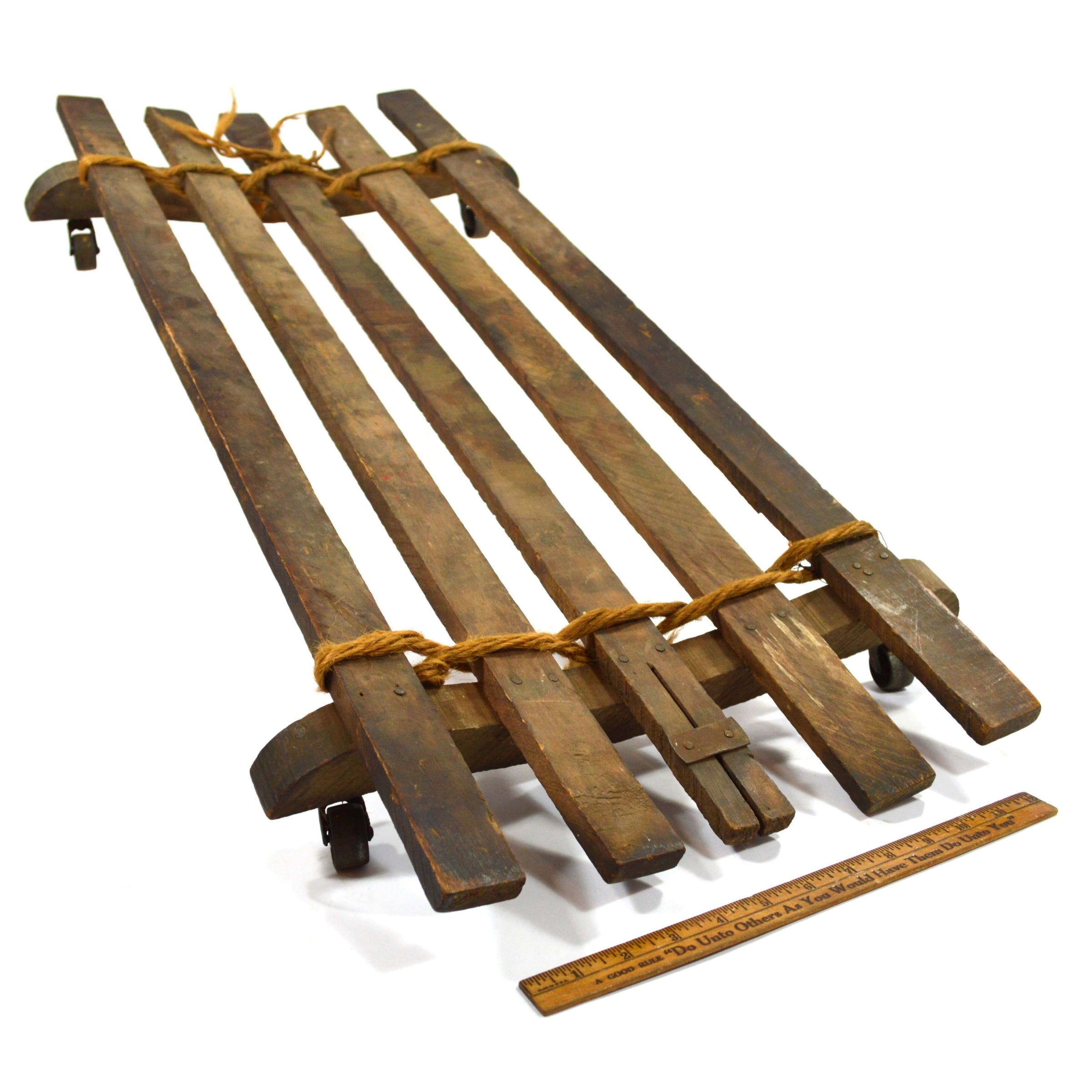 Vintage Primitive Wooden Mechanics Creeper - Antique Garage Tool for Auto Repair & Wall Decor - Perfect for Rustic Home Decor, Man Cave, and Workshop Display