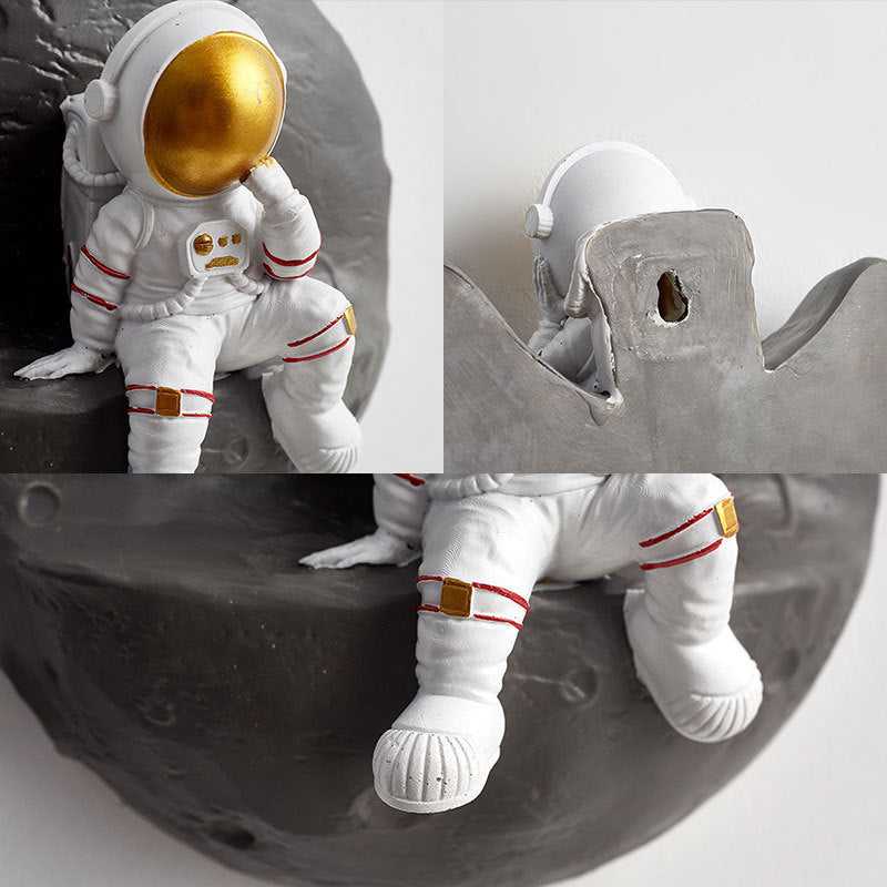 Kids Astronaut Wall Shelf Decor - Space Themed Floating Shelves for Bedroom & Playroom - Perfect for Organizing Toys, Books & Displaying Collectibles
