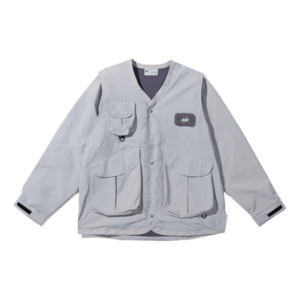 Nine Point Nine Cairn Utility Jacket Light Grey - Waterproof Outdoor Windbreaker for Hiking, Camping & Travel
