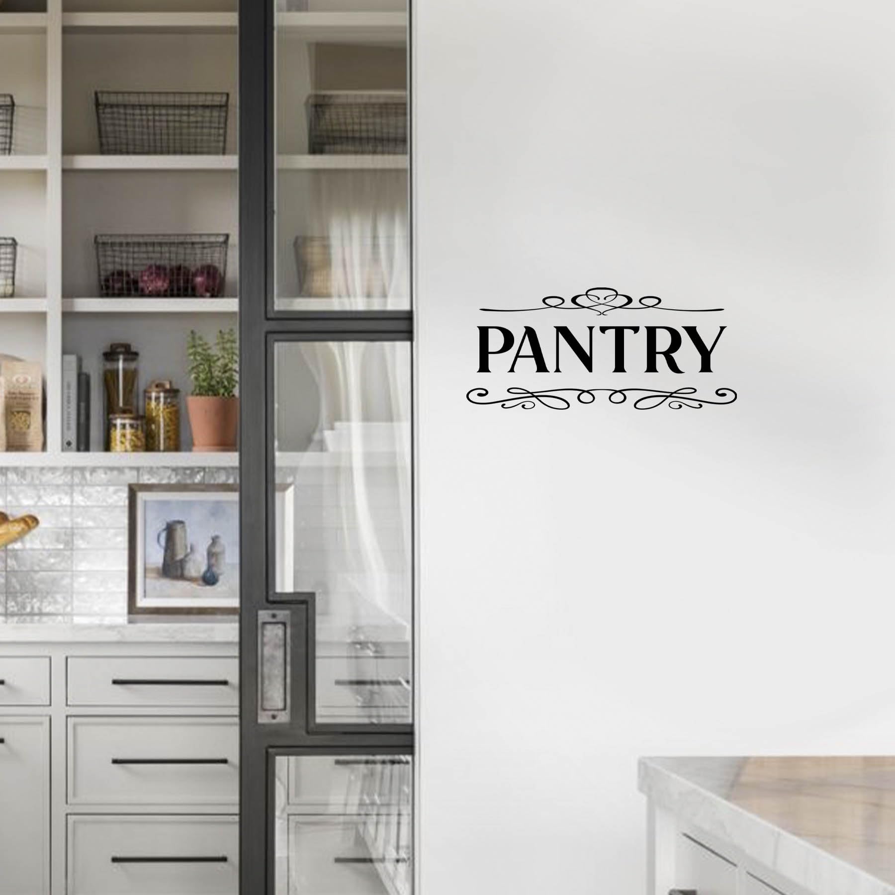 Pantry Vinyl Wall Decal - Removable Kitchen Door Sticker for Home Decor, Pantry Sign & Room Label - Perfect for Kitchen Organization & Pantry Door Decoration