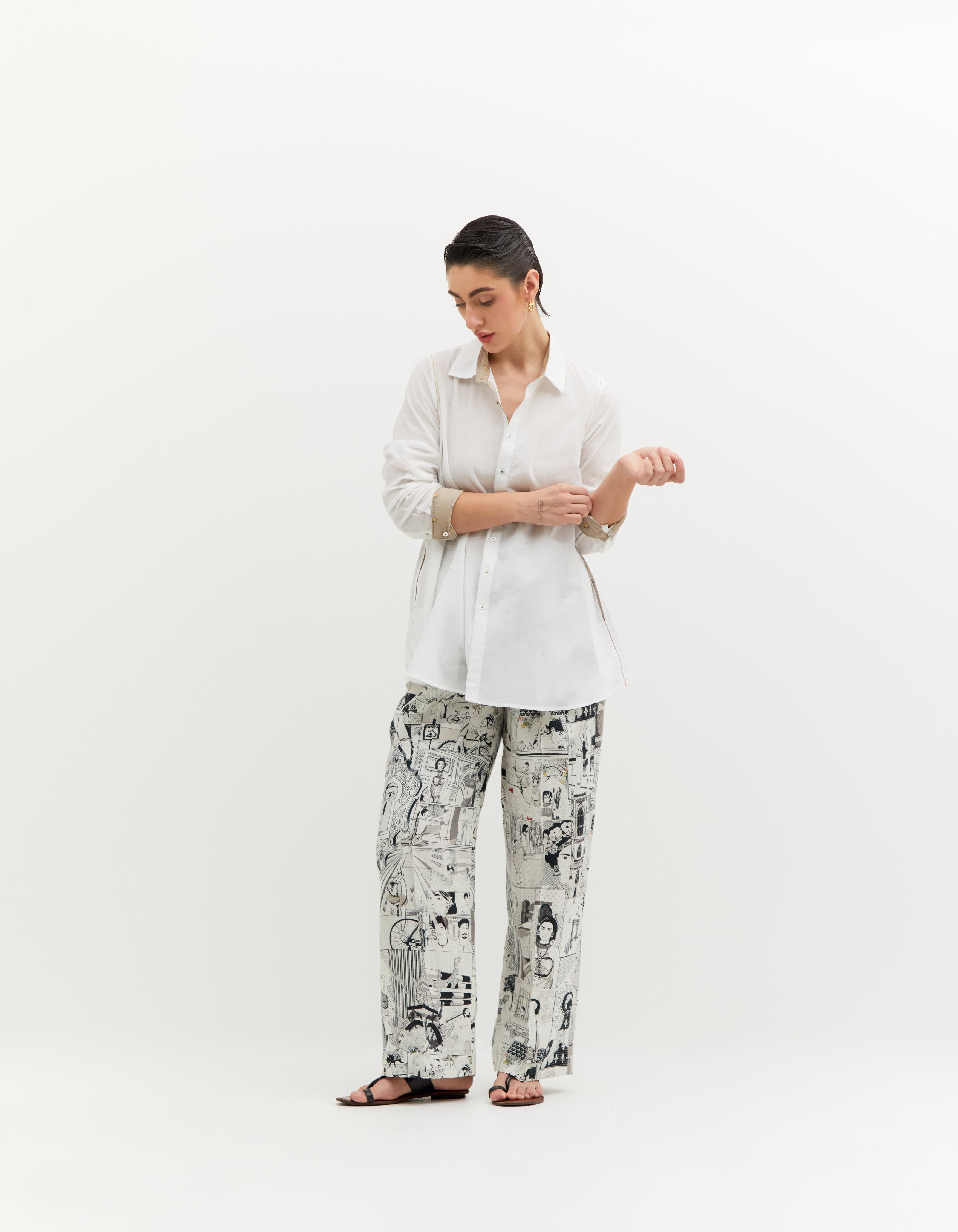 SD Leap Enzo Linen Trousers for Men - Black & White Casual Pants - Perfect for Summer Travel, Beach Outings and Office Wear