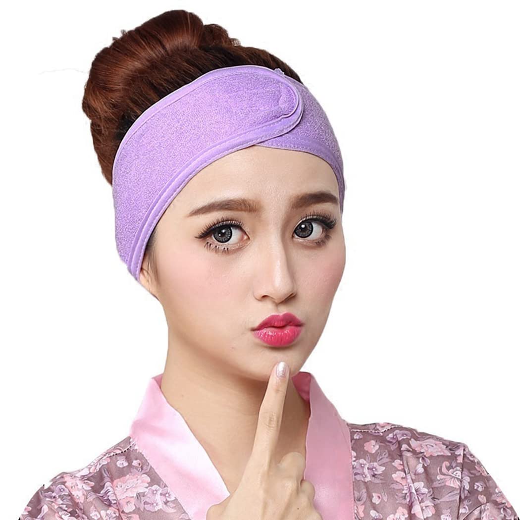 Adjustable Spa Headband for Women - Soft Stretchable Washable Head Wrap for Facial, Makeup, Yoga & Sports - Pack of 2 Multicolor Hair Bands - Perfect for Skincare, Gym & Beauty Routines